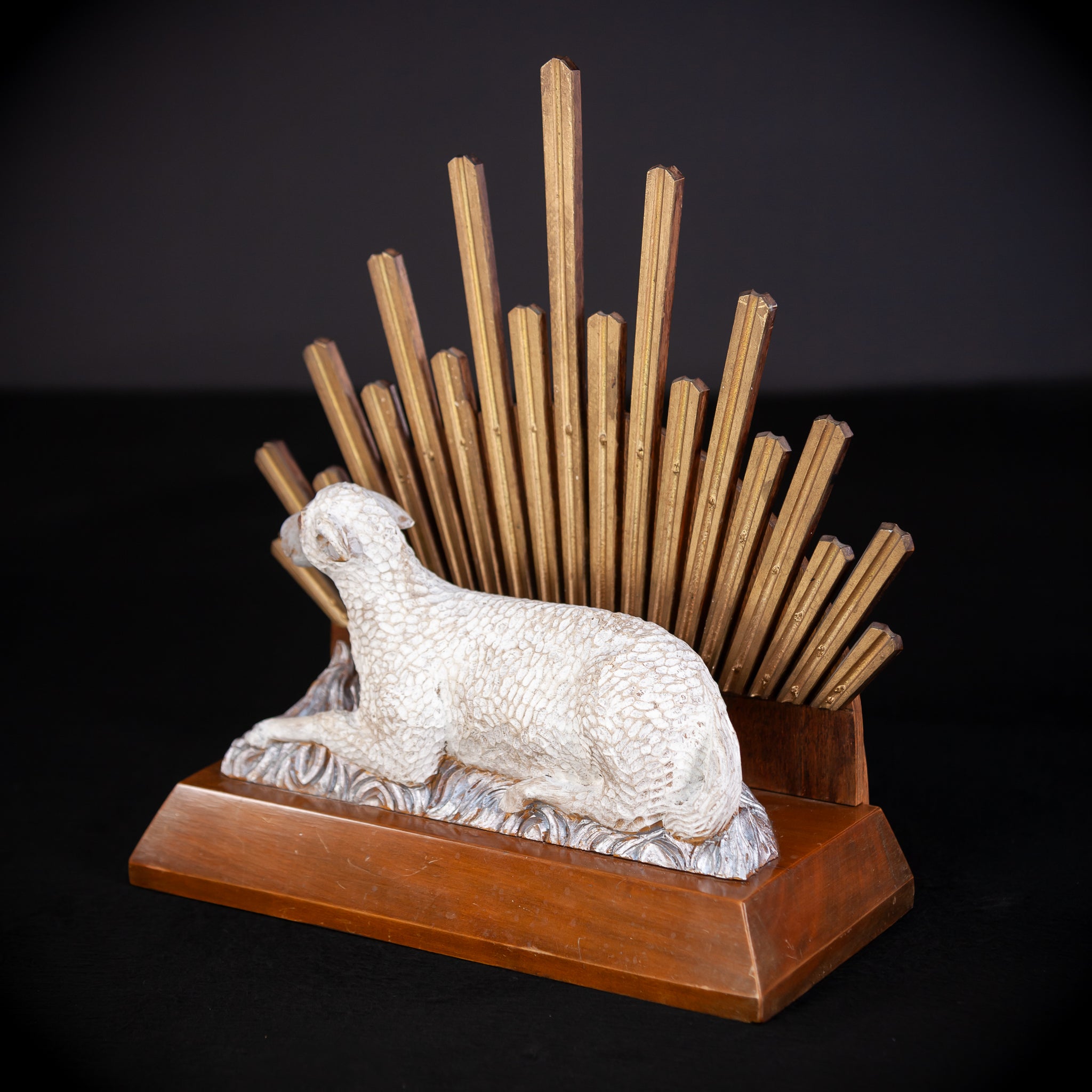 Lamb of God Sculpture | Early 1900s Antique | 13'' / 33 cm