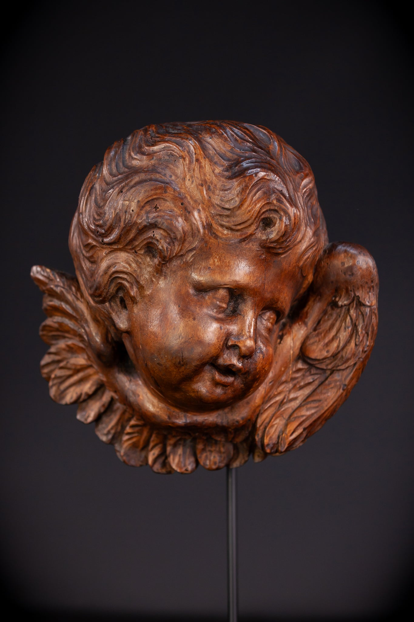 Angel Wood Carving | 1800s Antique | 8.7" / 22 cm