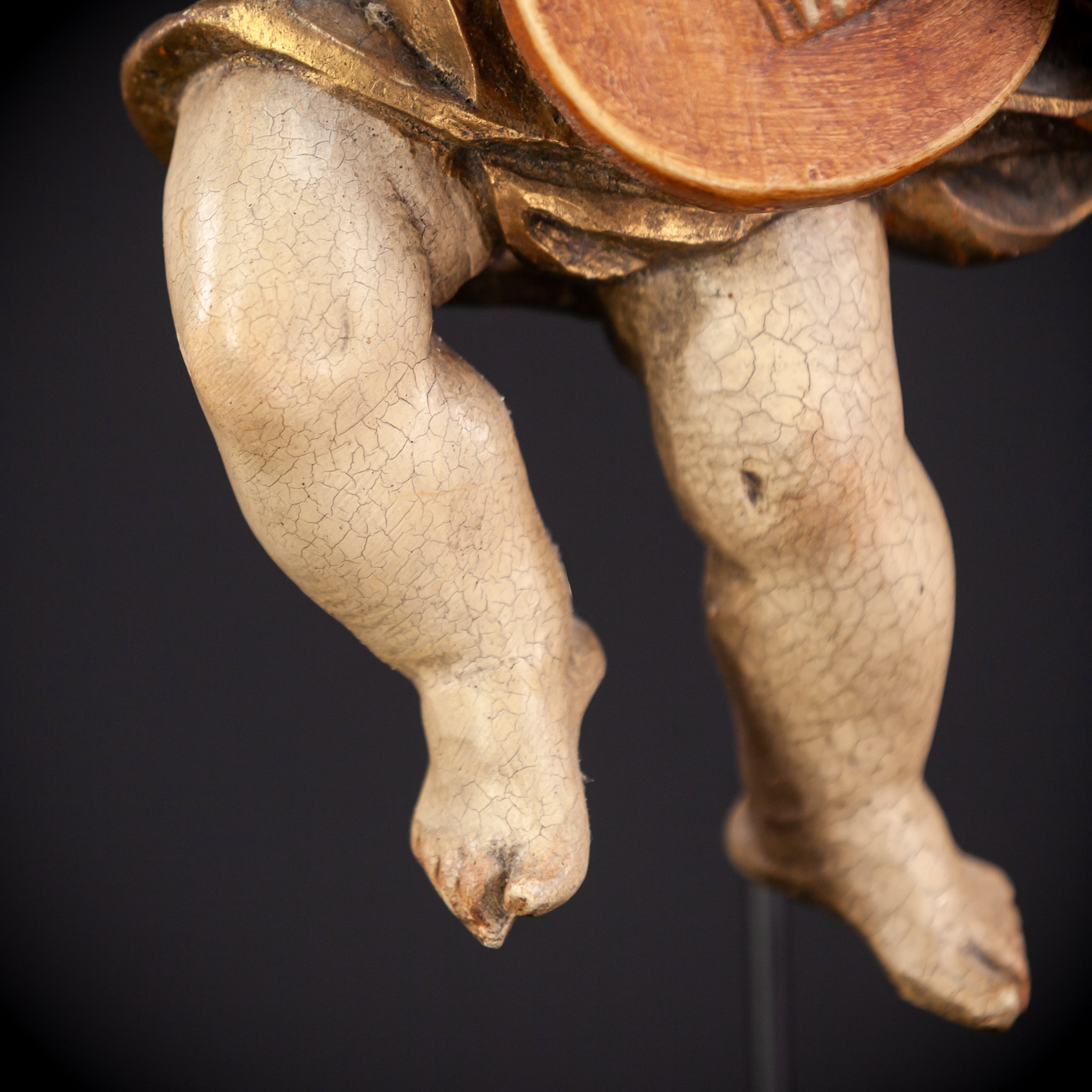 Wood Carving Angel Statue | Vintage 13.8" / 35 cm
