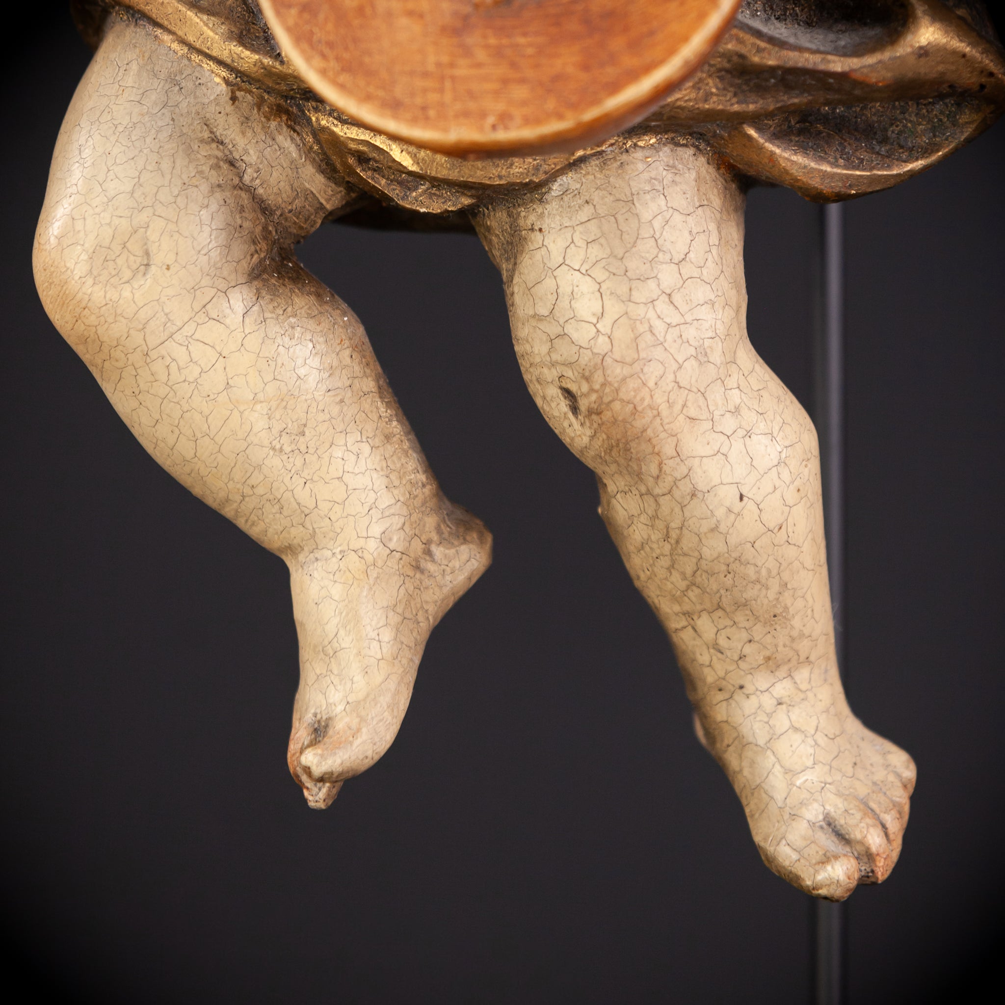 Wood Carving Angel Statue | Vintage 13.8" / 35 cm