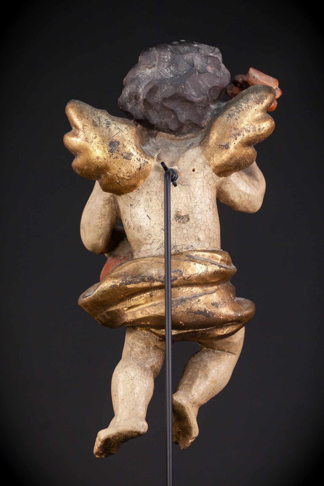 Wood Carving Angel Statue | Vintage 13.8" / 35 cm