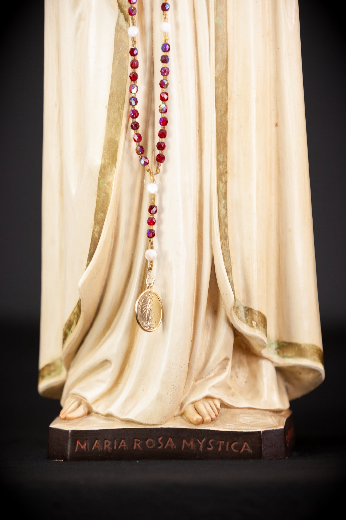 Maria Rosa Mystica Italian Wooden Statue | 18.9" / 48 cm