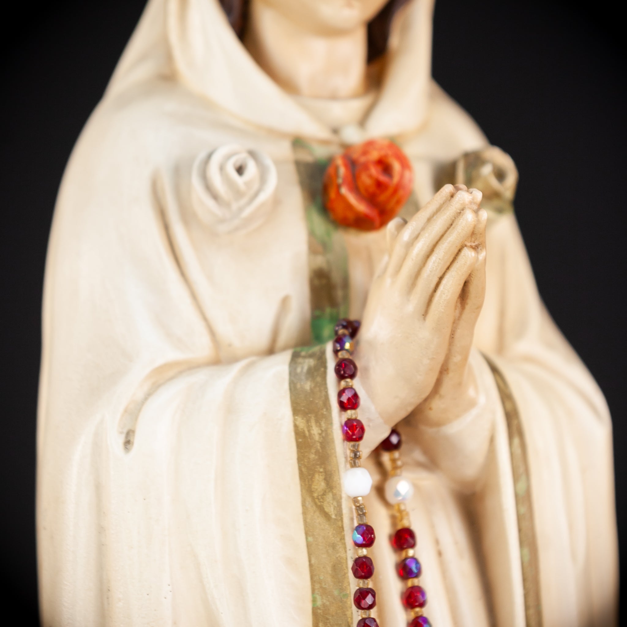 Maria Rosa Mystica Italian Wooden Statue | 18.9" / 48 cm