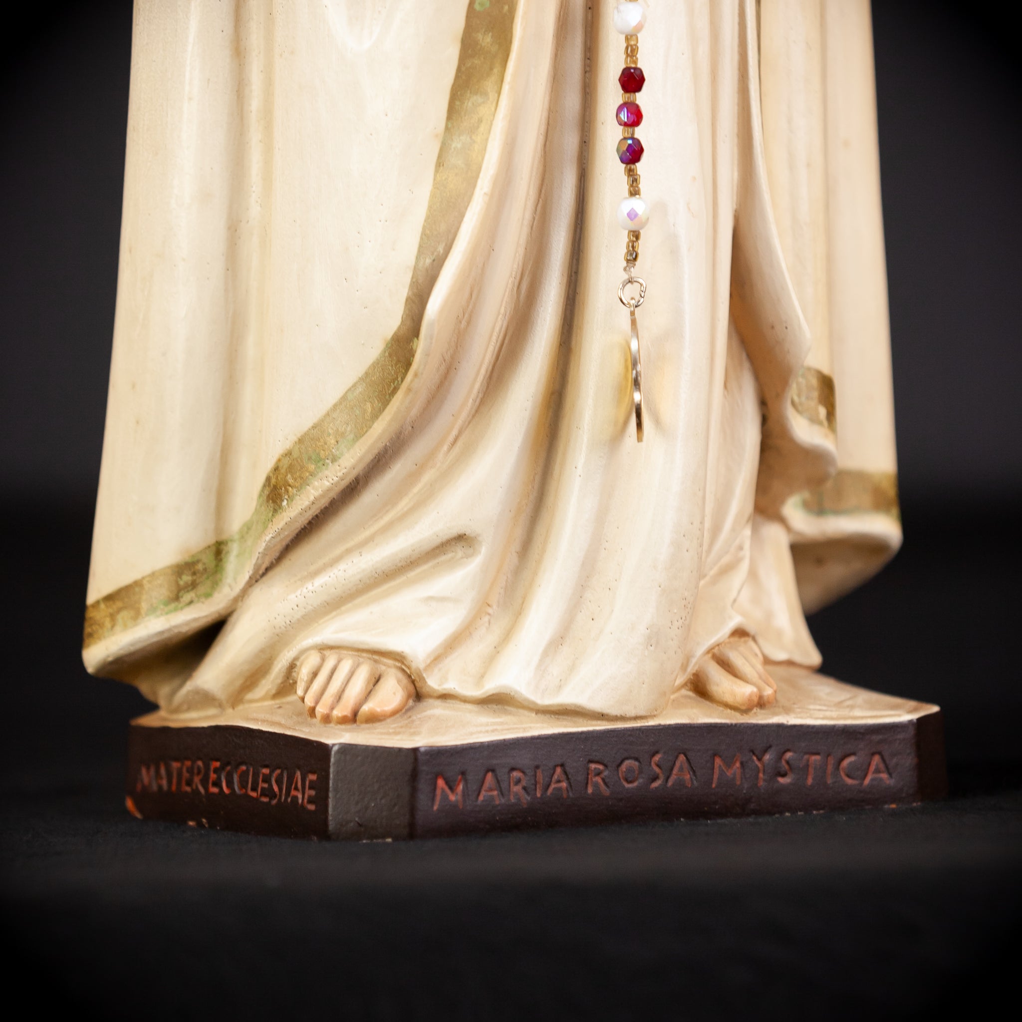 Maria Rosa Mystica Italian Wooden Statue | 18.9" / 48 cm