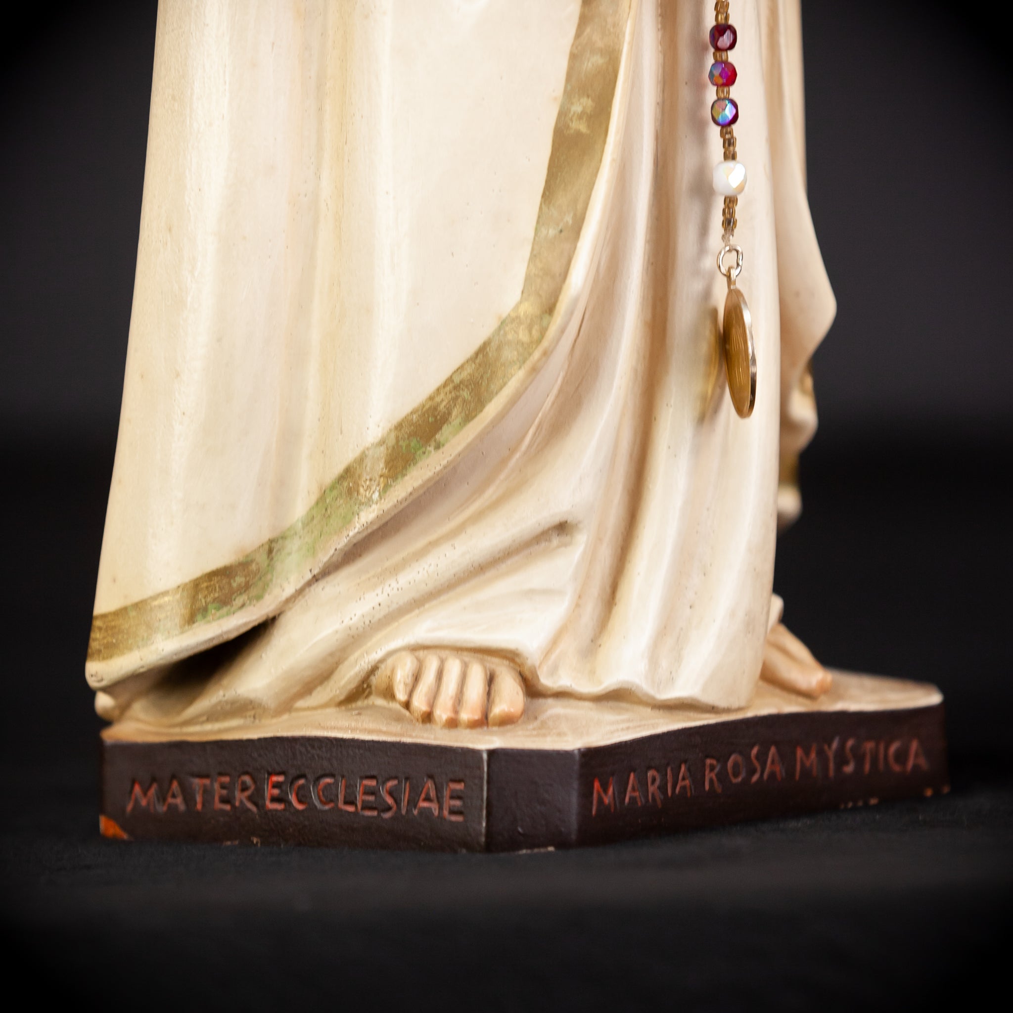 Maria Rosa Mystica Italian Wooden Statue | 18.9" / 48 cm