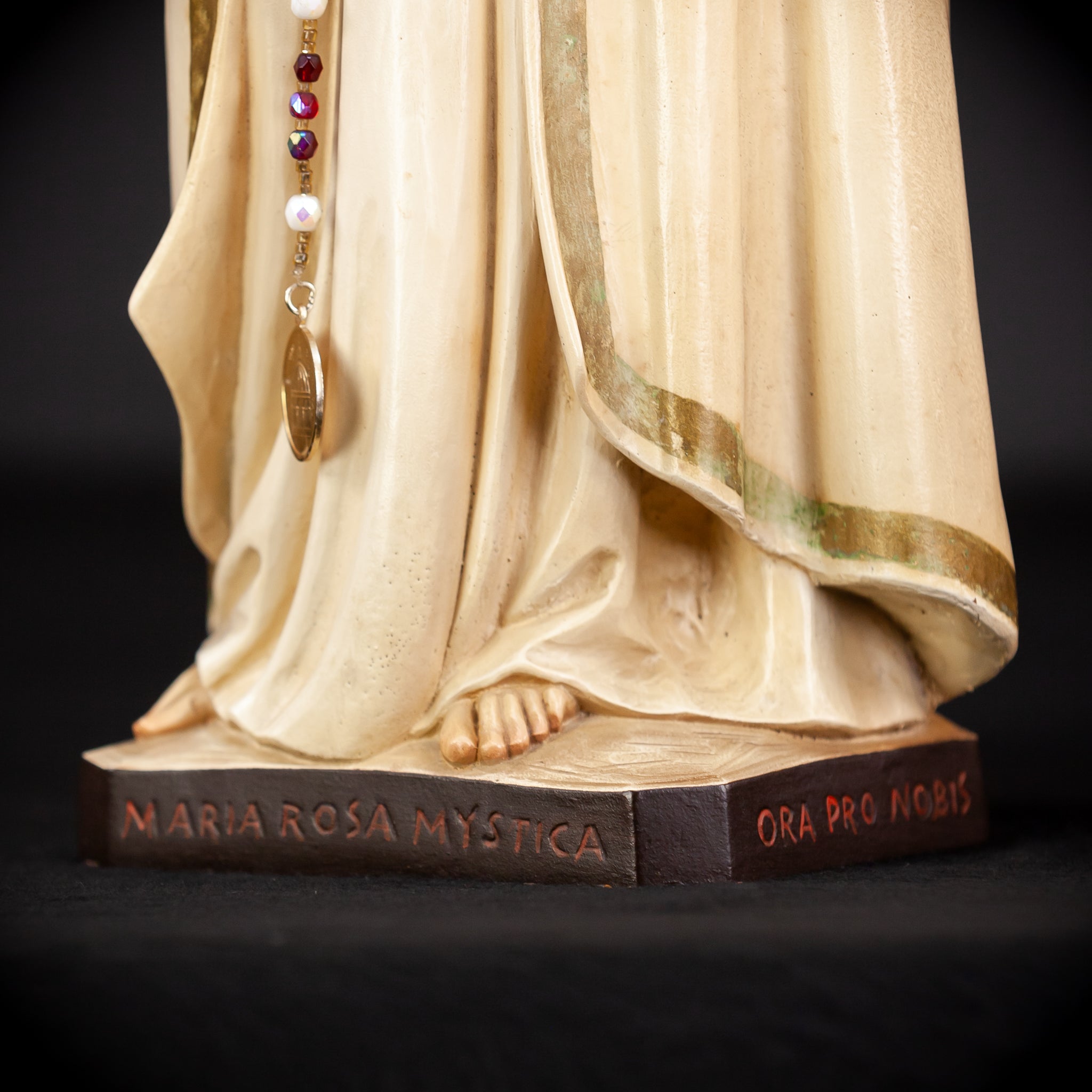 Maria Rosa Mystica Italian Wooden Statue | 18.9" / 48 cm