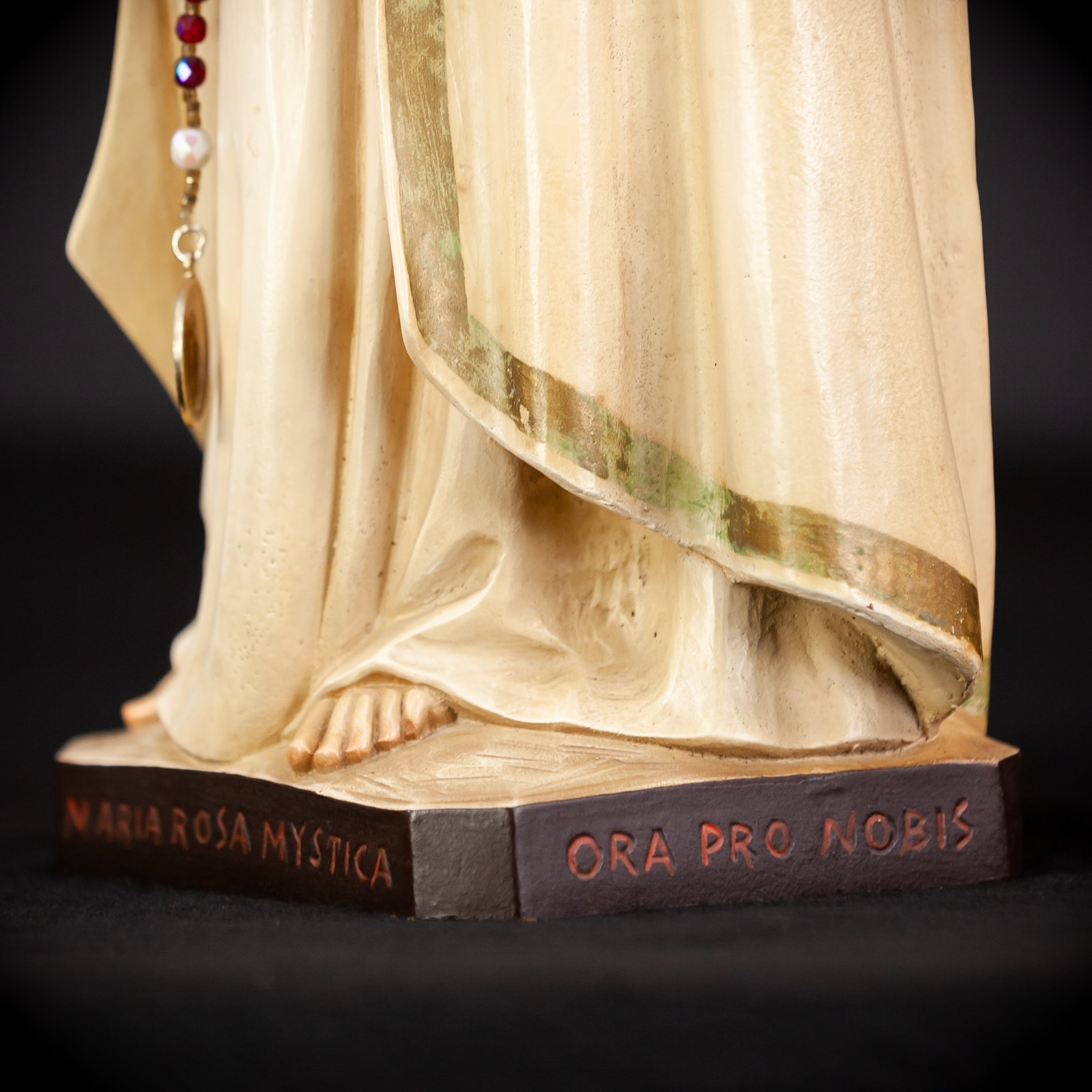 Maria Rosa Mystica Italian Wooden Statue | 18.9" / 48 cm