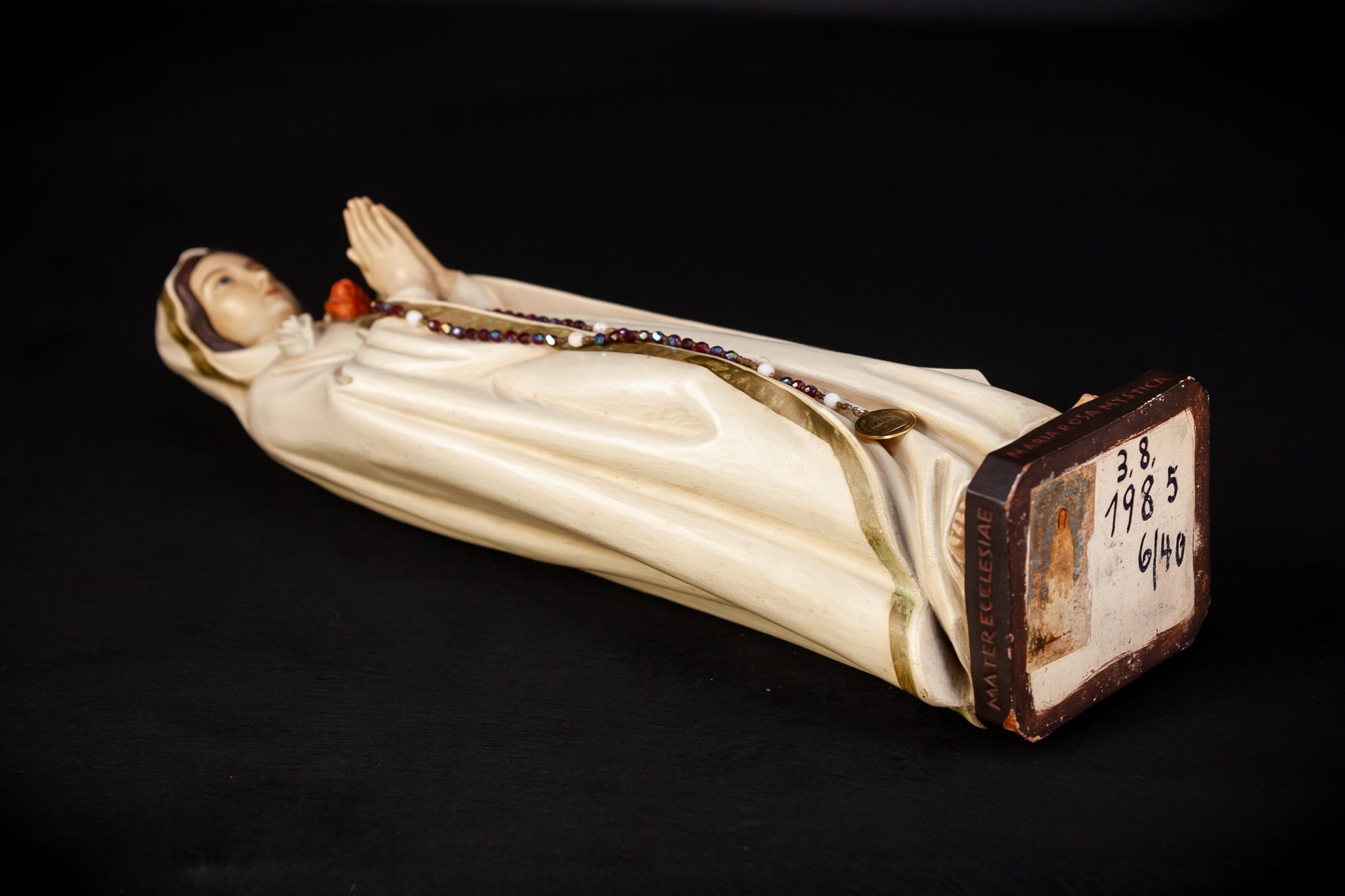 Maria Rosa Mystica Italian Wooden Statue | 18.9" / 48 cm