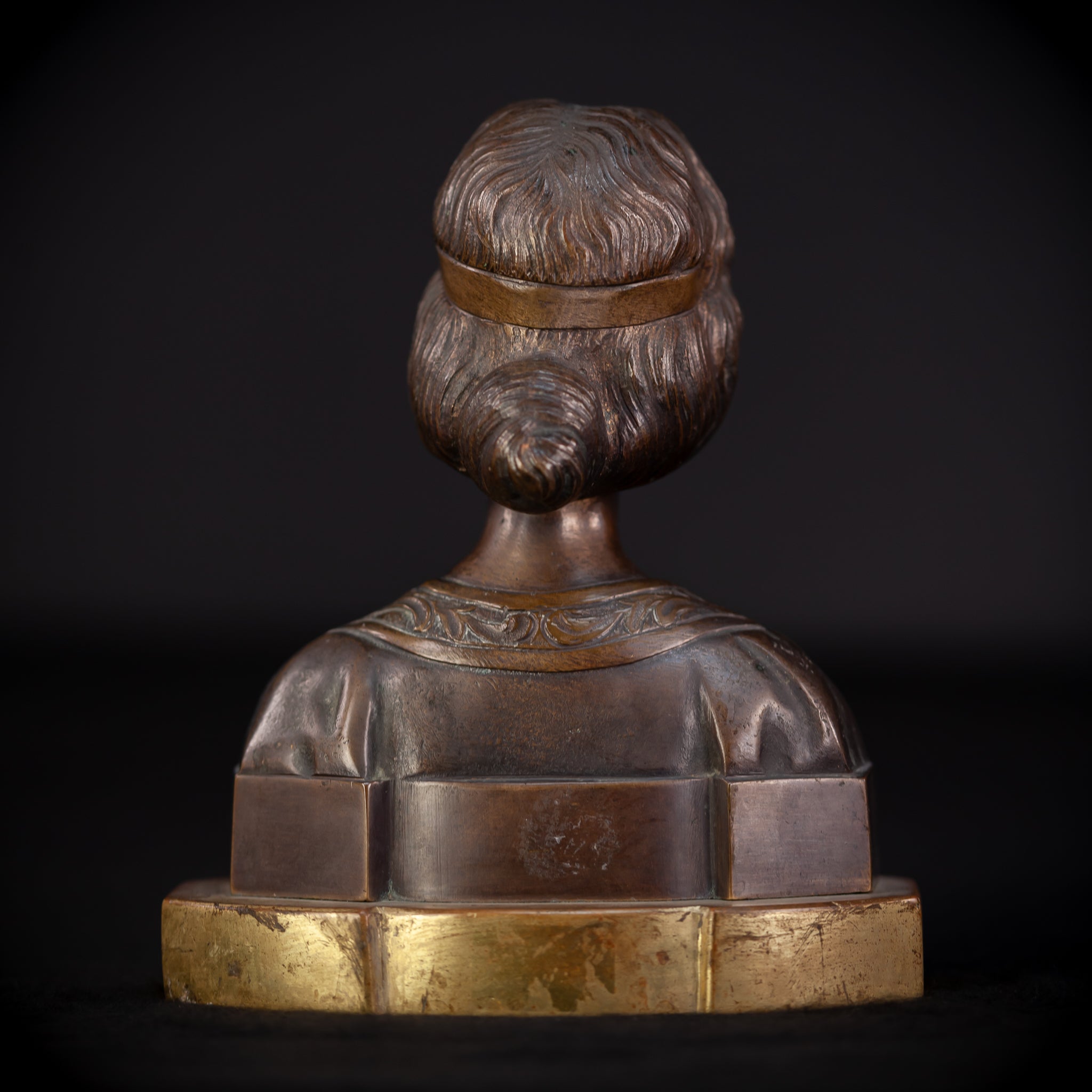 Art Nouveau Girl Bronze Sculpture | 6.7"