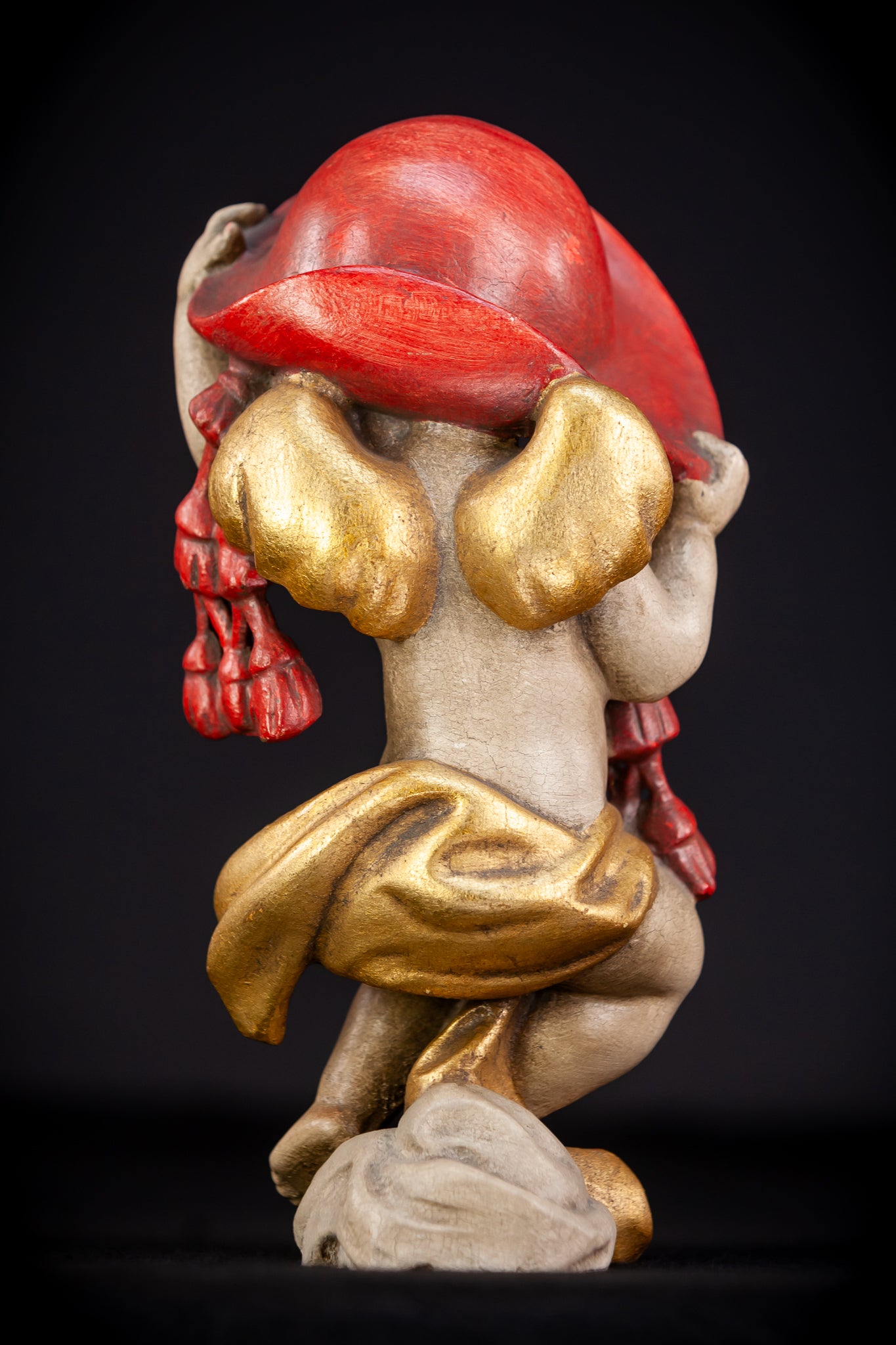 Angel Sculpture | Italian Wooden Cherub | 10"