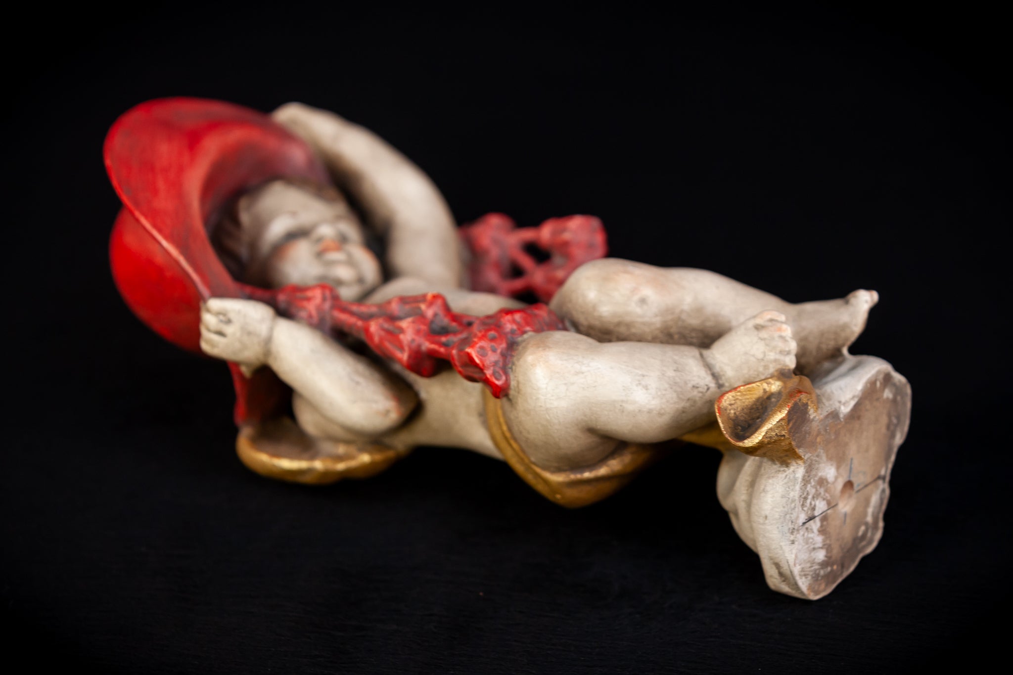 Angel Sculpture | Italian Wooden Cherub | 10"