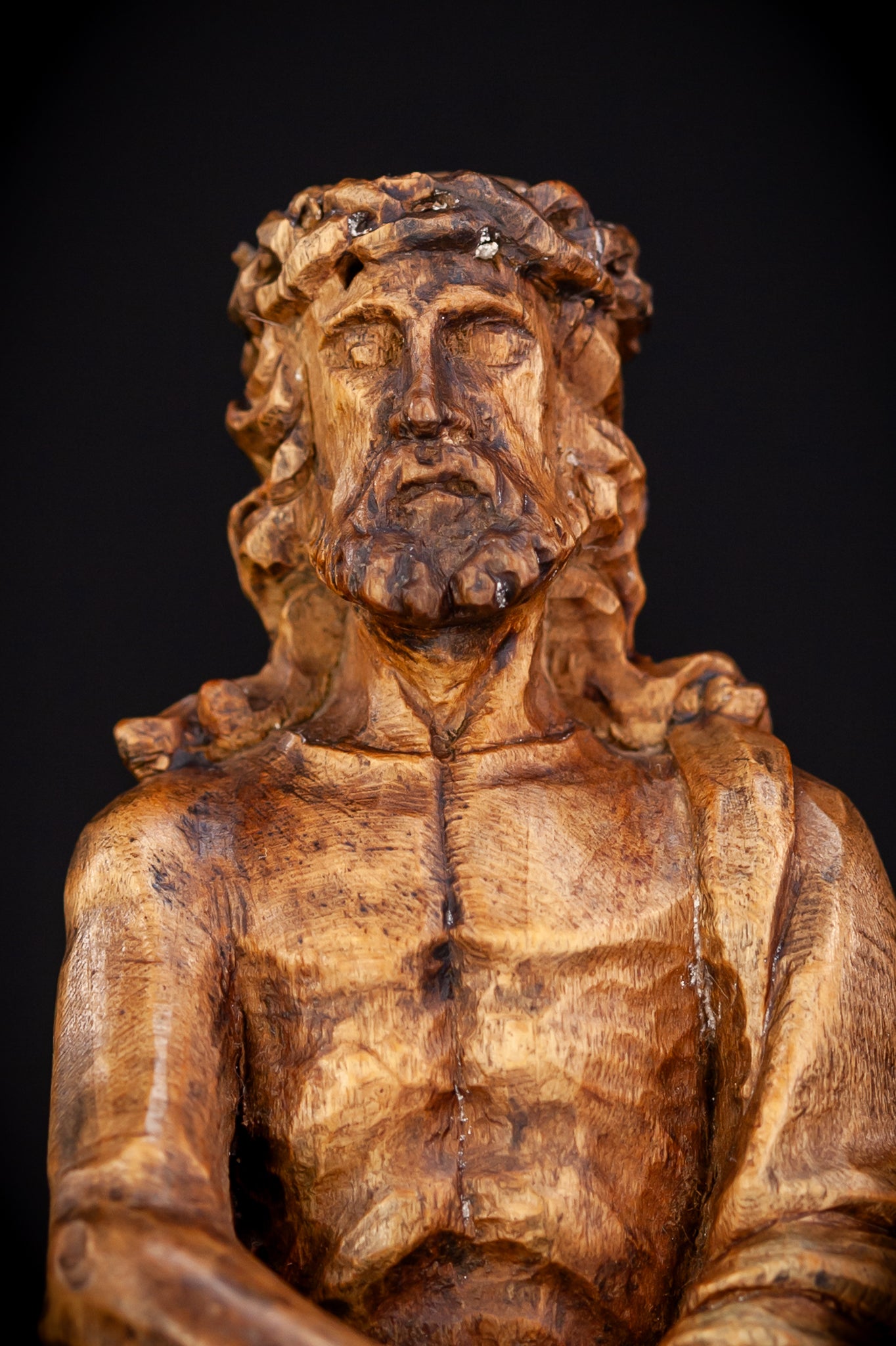 Flagellation of Christ Wooden Antique | 7.1" /18 cm