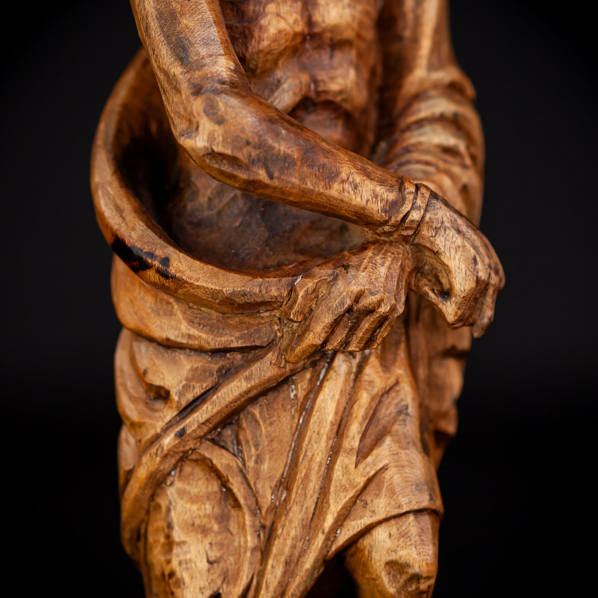 Flagellation of Christ Wooden Antique | 7.1" /18 cm