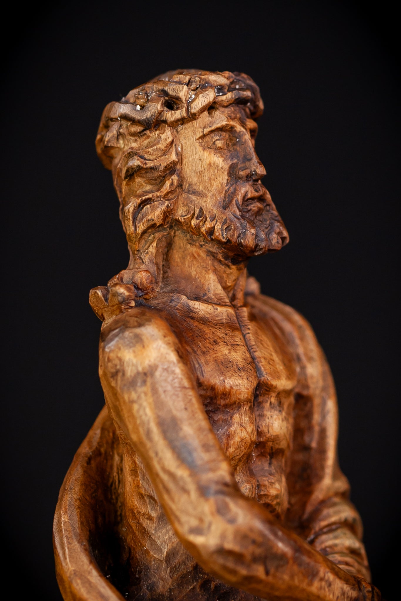 Flagellation of Christ Wooden Antique | 7.1" /18 cm