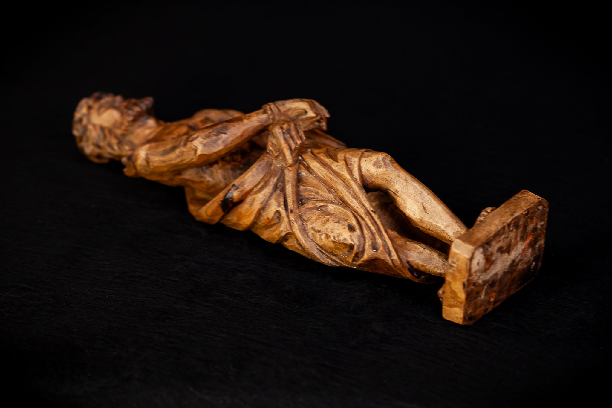 Flagellation of Christ Wooden Antique | 7.1" /18 cm