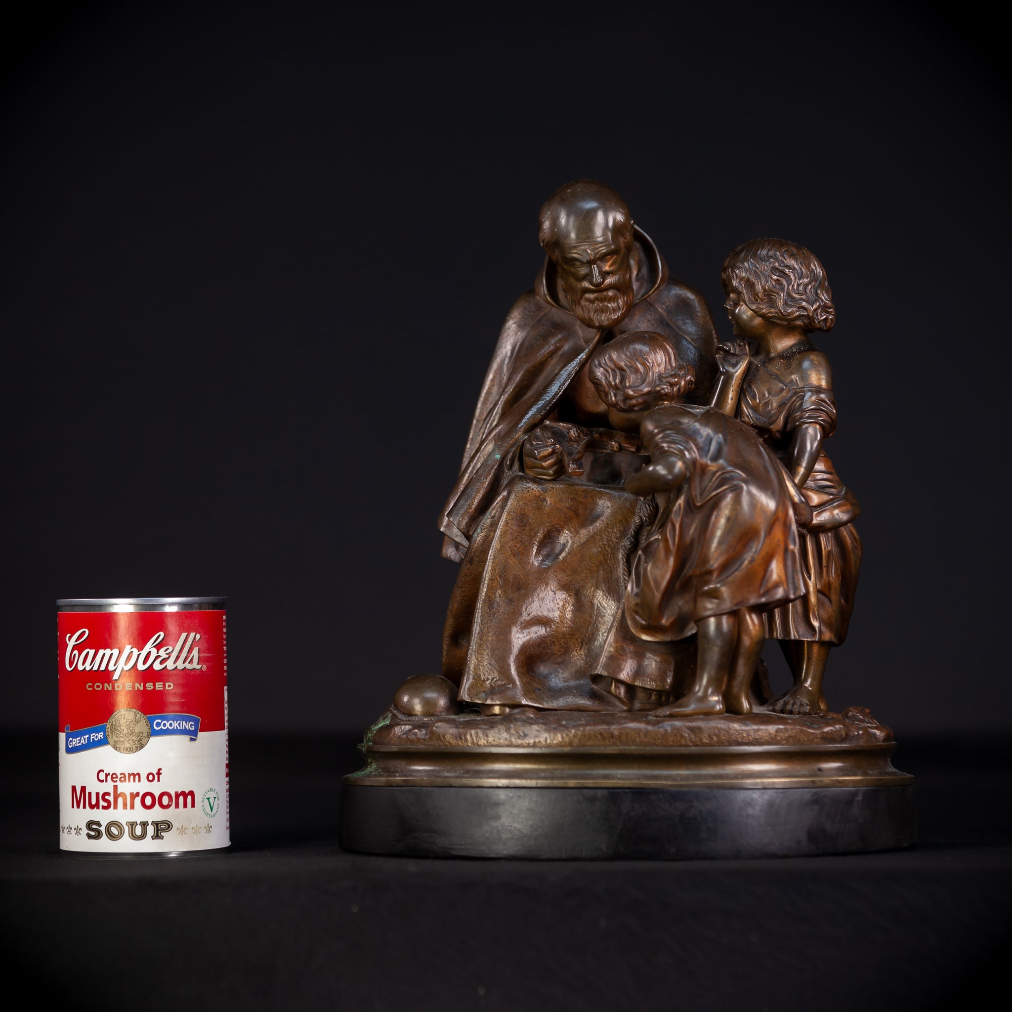 St Benedict with Children Bronze Sculpture | 11"