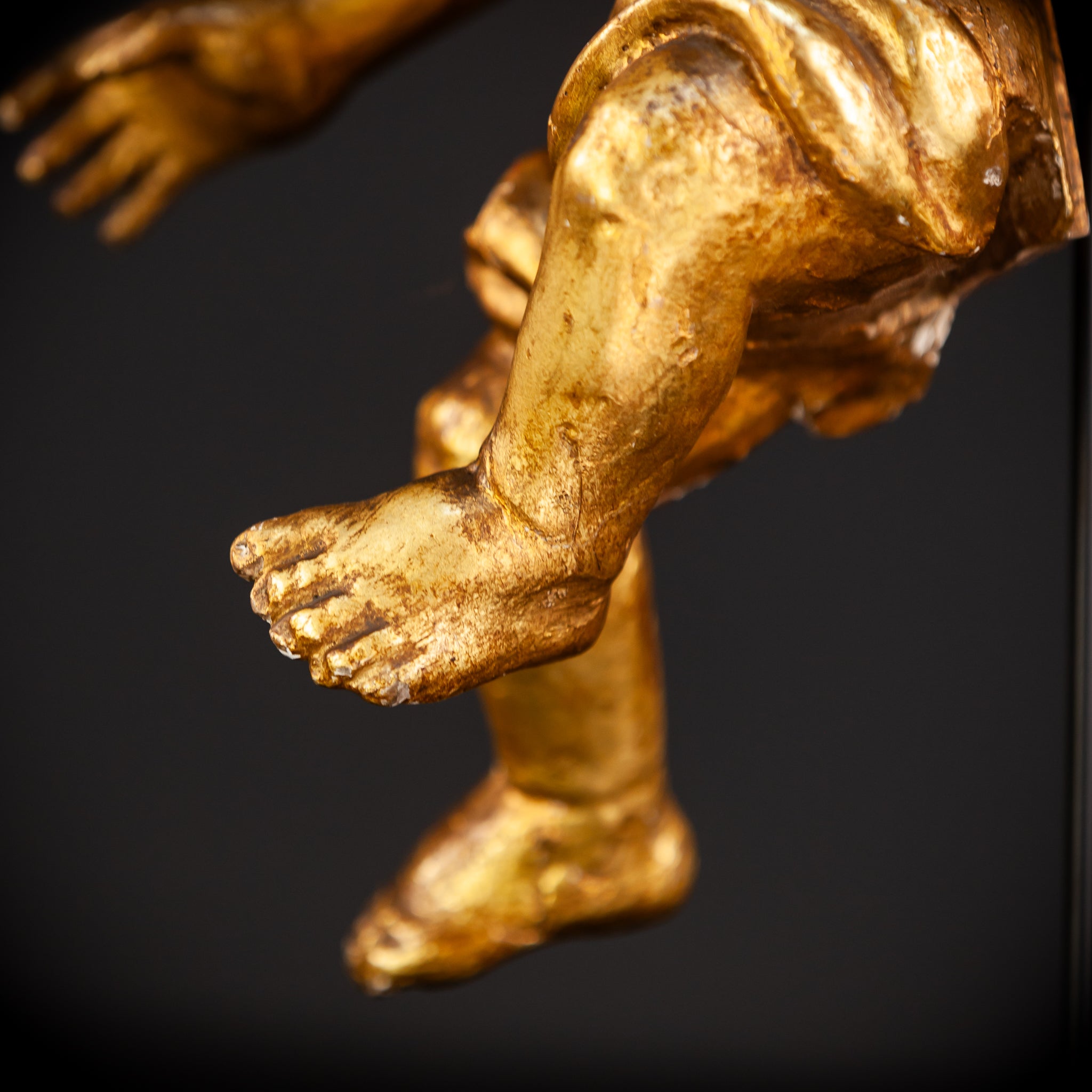Angel Wooden Sculpture | 1800s Antique | 14.6" / 30.5 cm