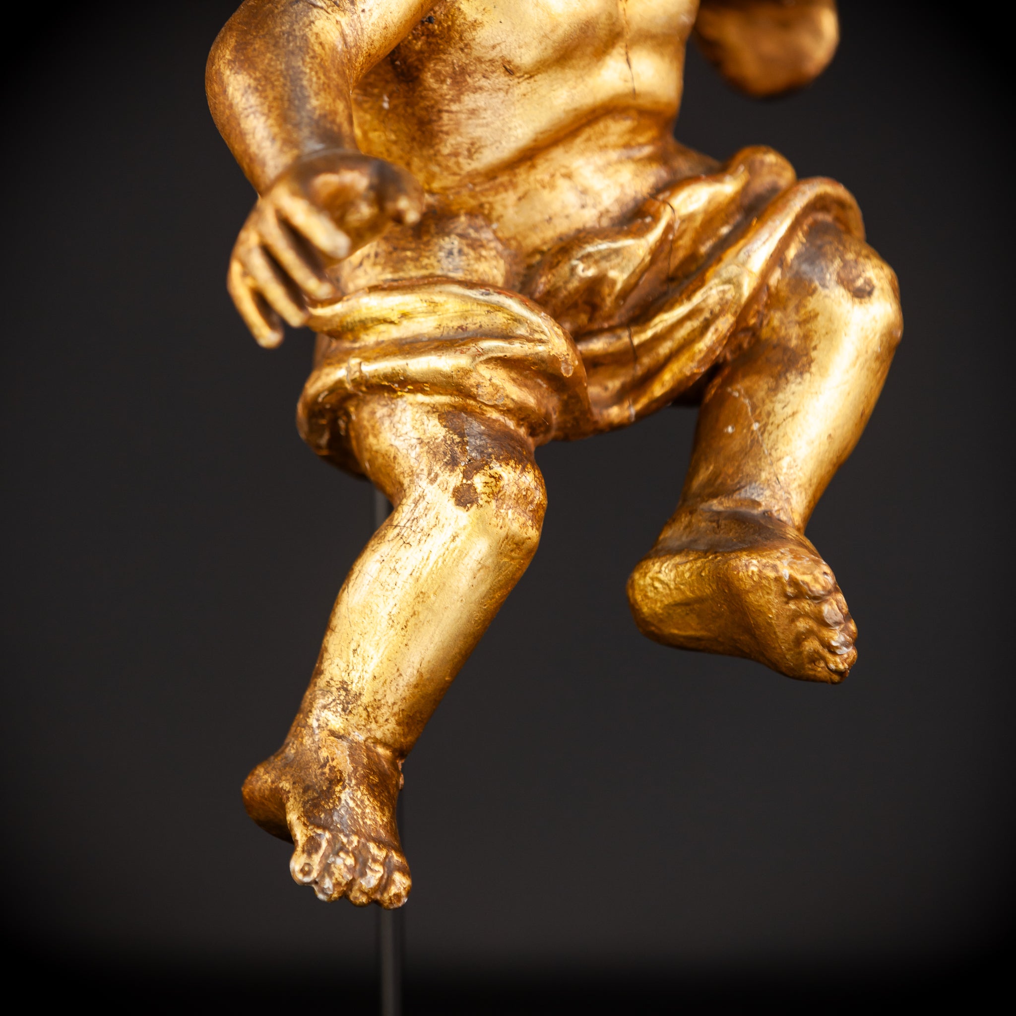 Angel Wooden Sculpture | 1800s Antique | 14.6" / 30.5 cm