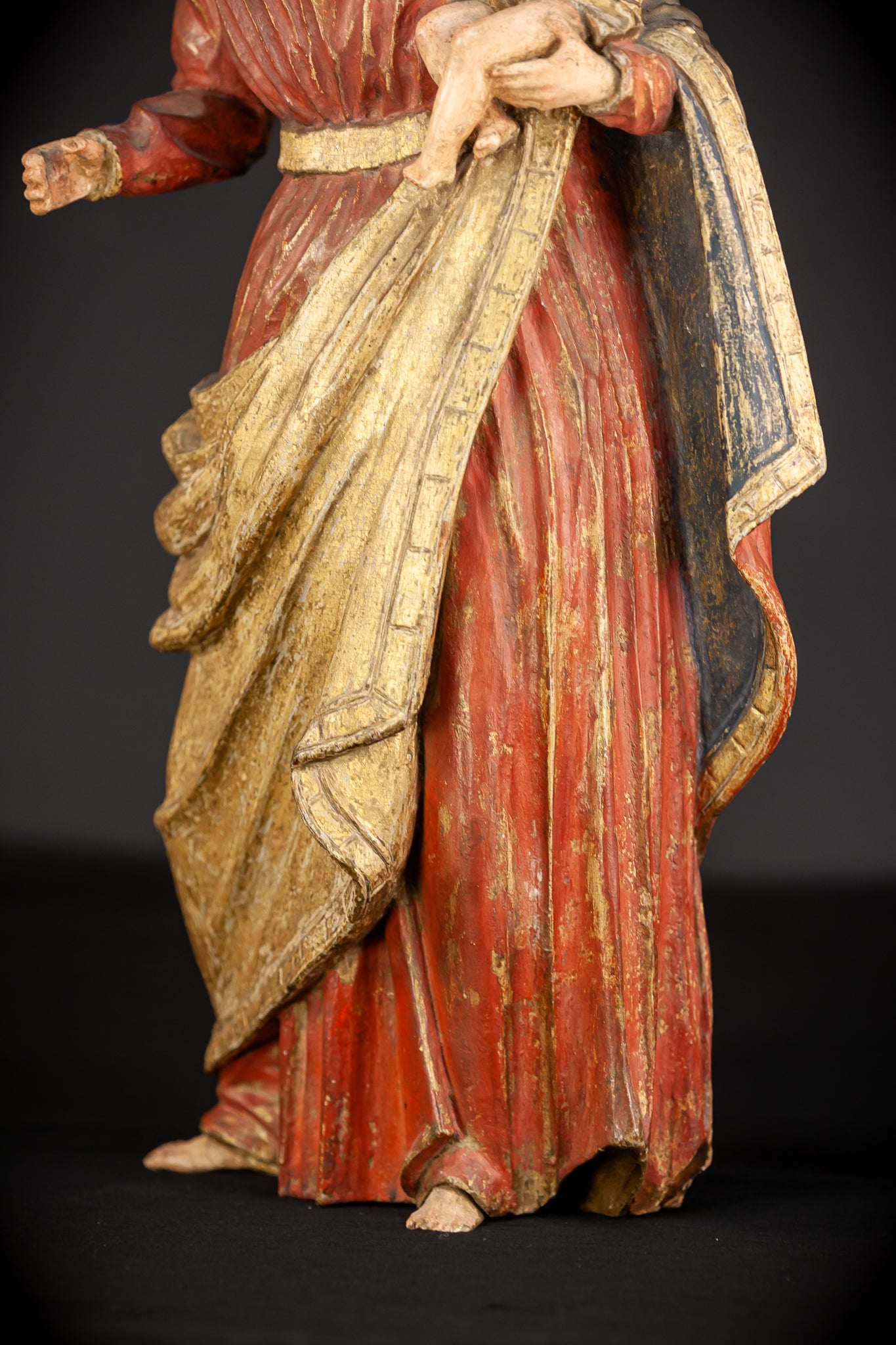 Virgin Mary with Child Jesus Wooden Sculpture | 24”/ 61 cm