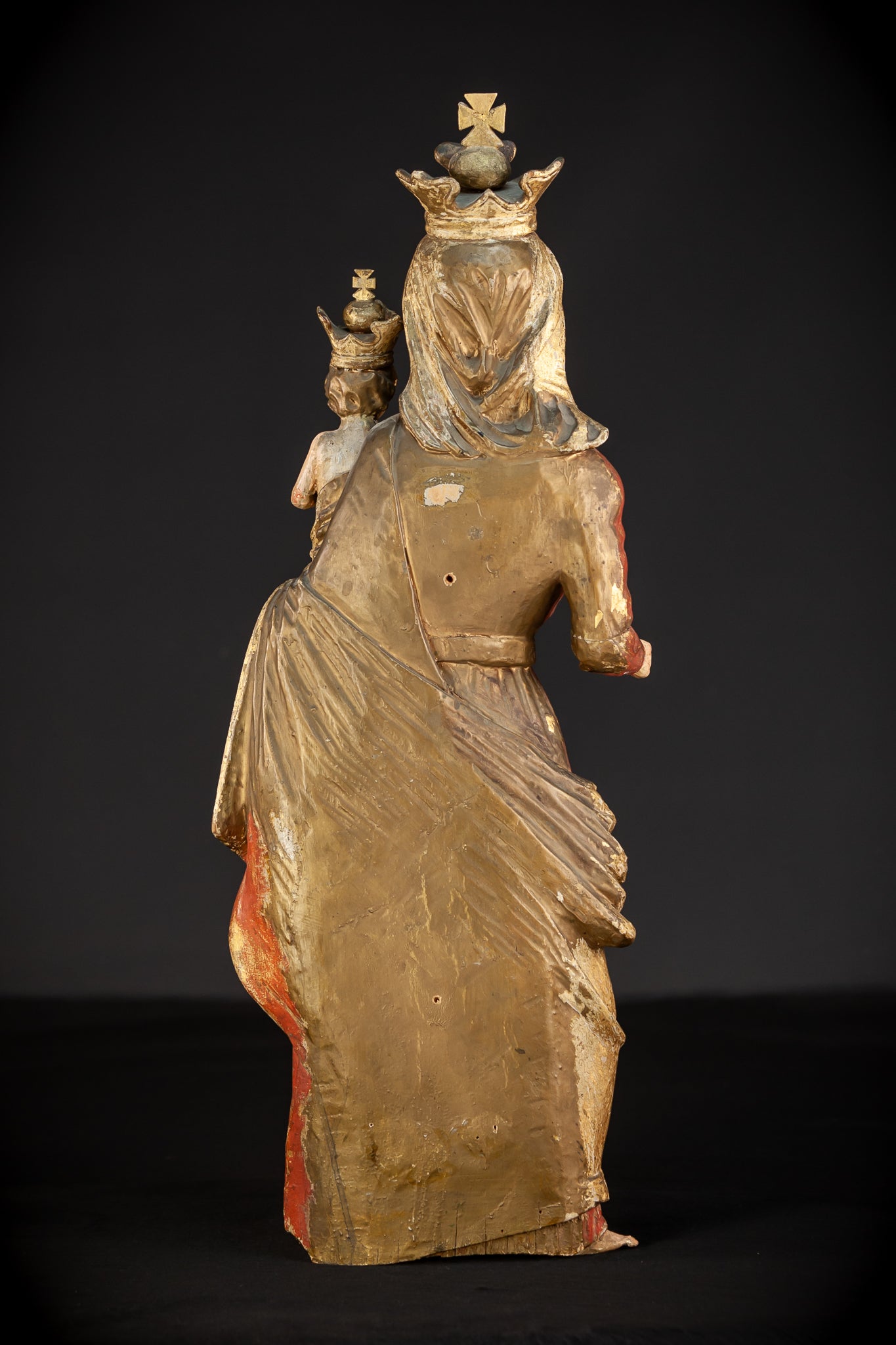 Virgin Mary with Child Jesus Wooden Sculpture | 24”/ 61 cm