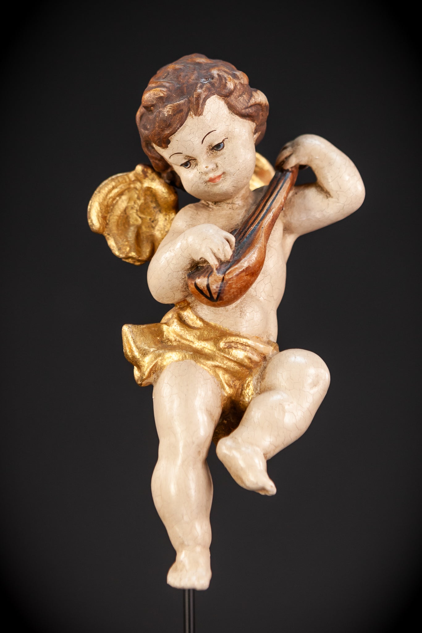 Wood Carving Angel Statue | Vintage 11" / 28 cm