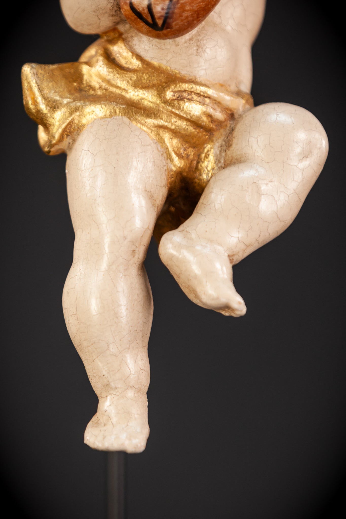 Wood Carving Angel Statue | Vintage 11" / 28 cm