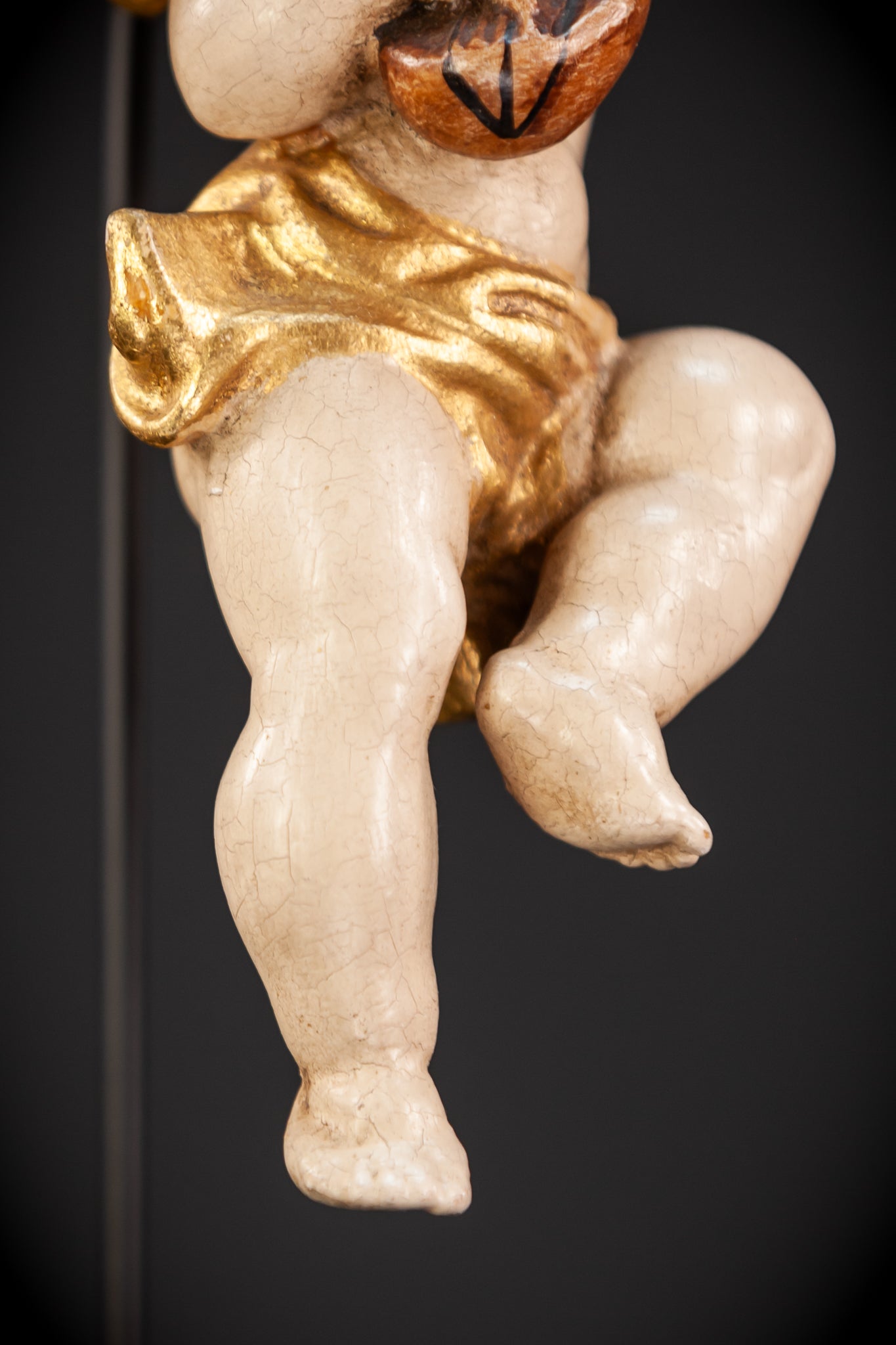 Wood Carving Angel Statue | Vintage 11" / 28 cm