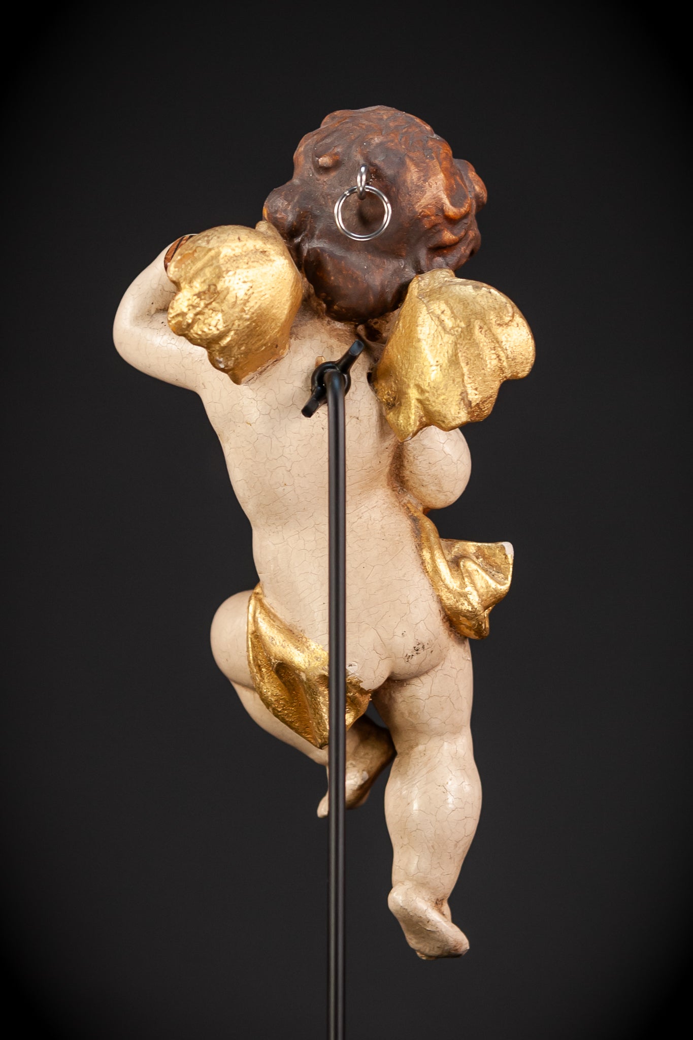Wood Carving Angel Statue | Vintage 11" / 28 cm