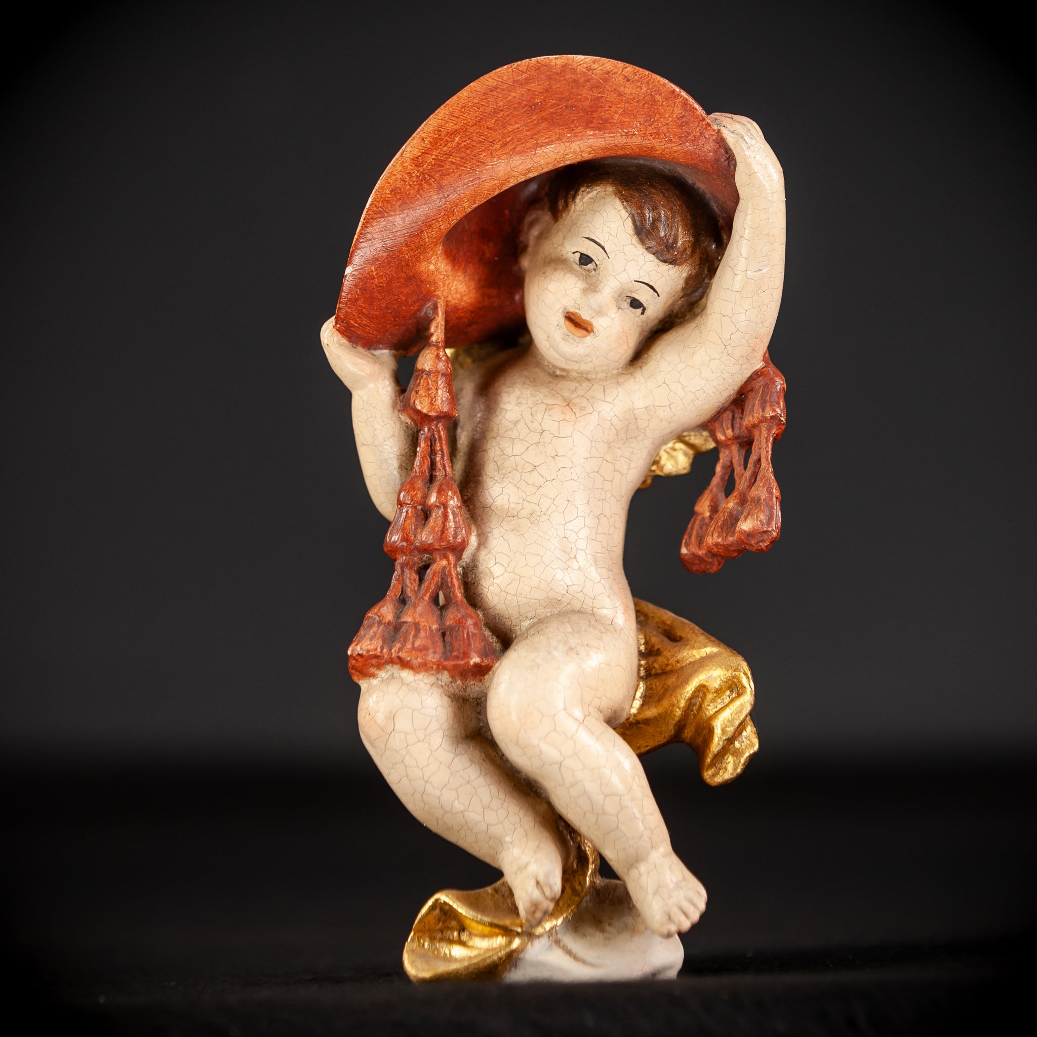 Angel Sculpture | Italian Wooden Cherub | 7.3"