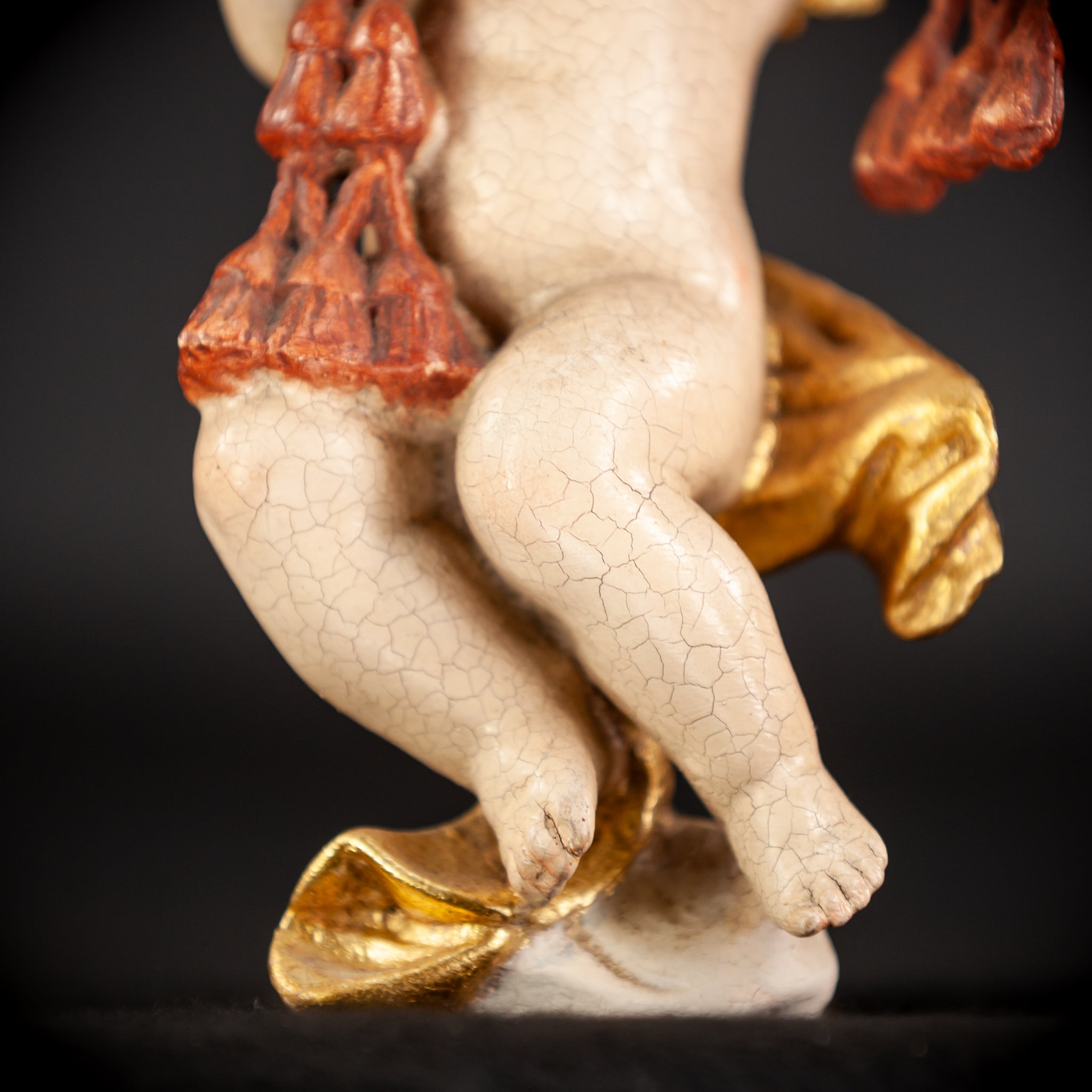 Angel Sculpture | Italian Wooden Cherub | 7.3"