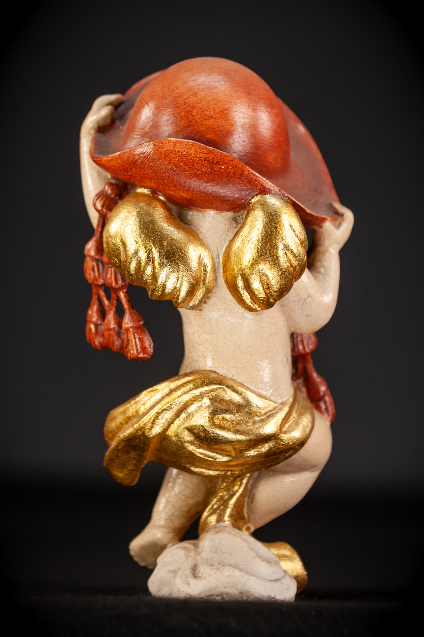 Angel Sculpture | Italian Wooden Cherub | 7.3"