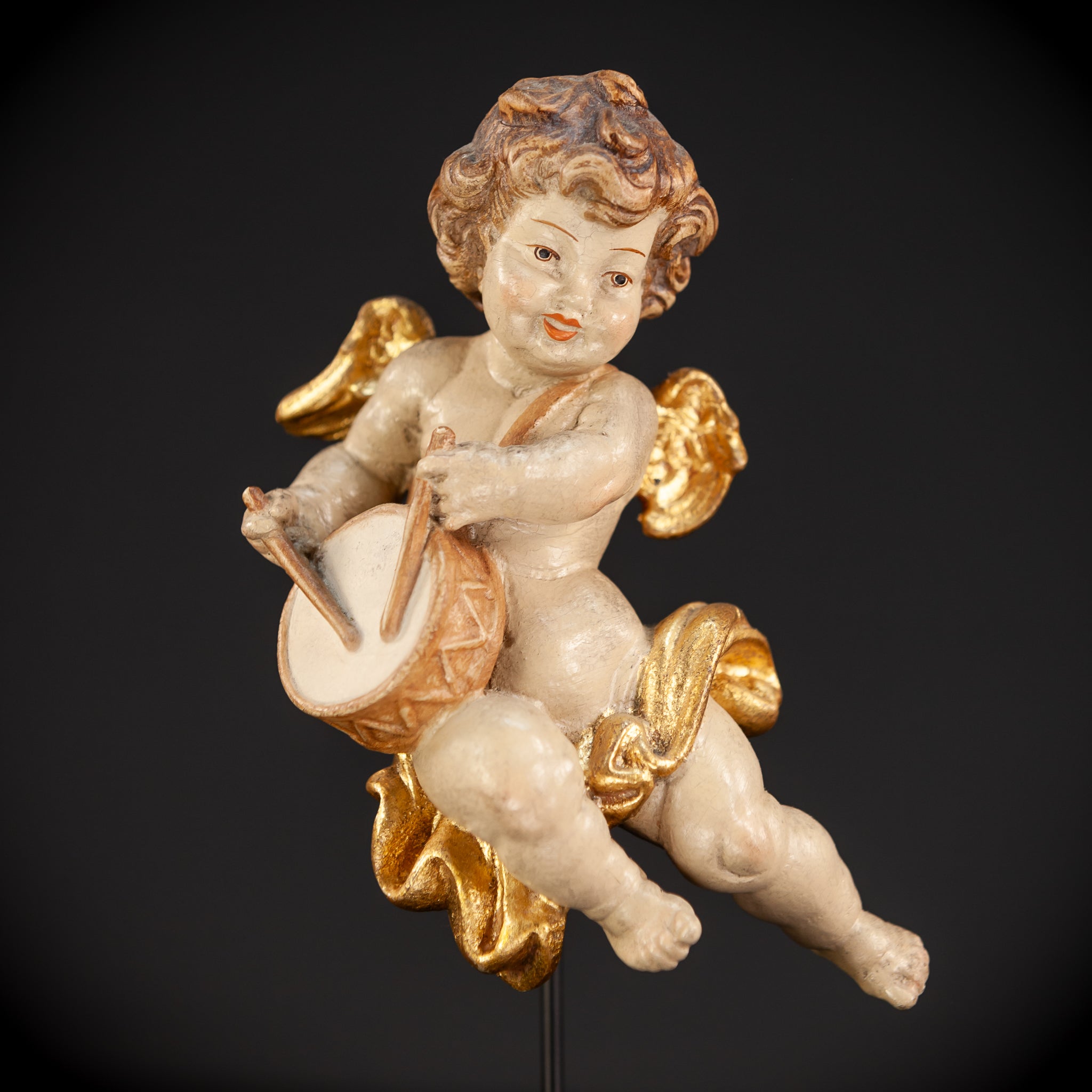 Wood Carving Angel Statue | Vintage 6.7" / 17 cm
