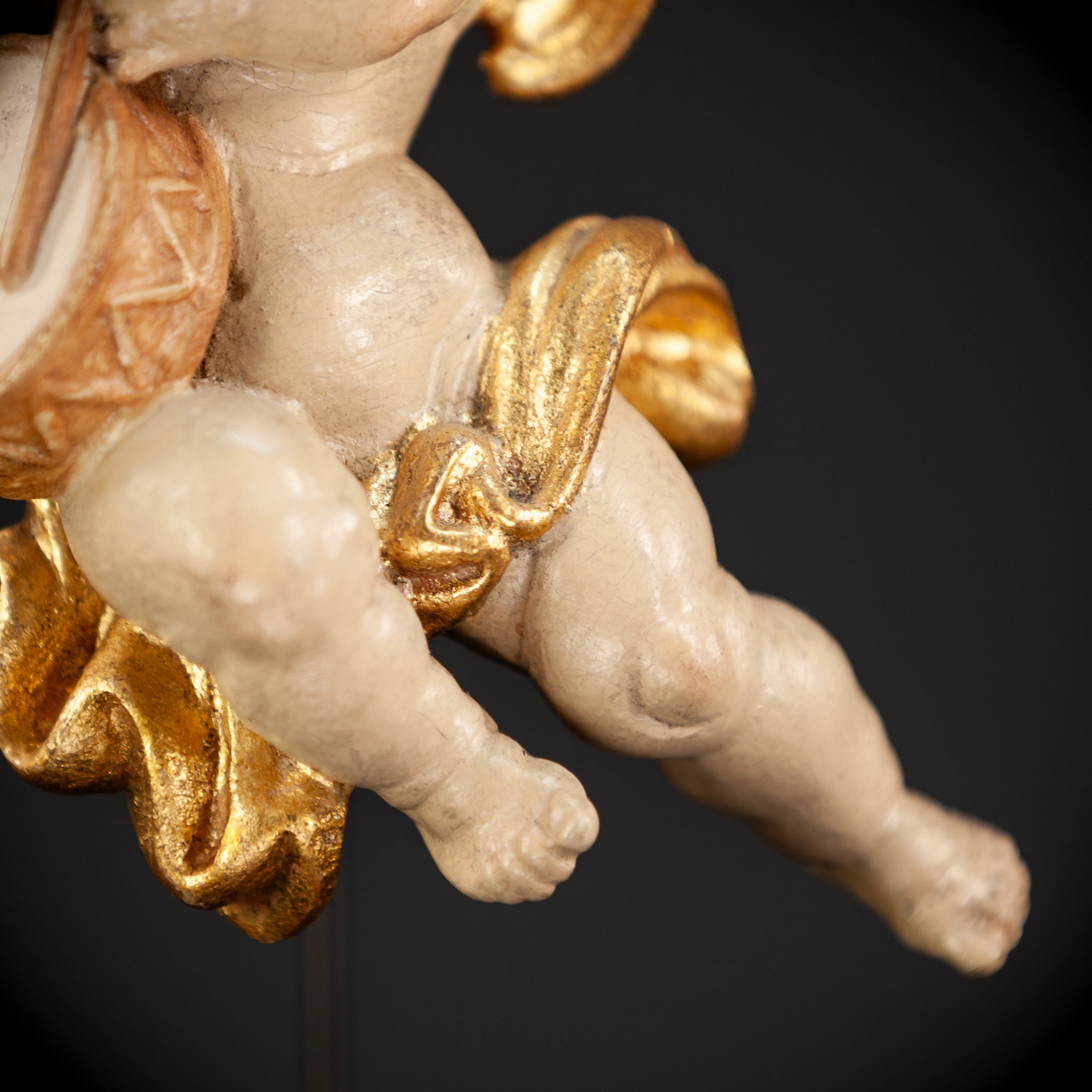 Wood Carving Angel Statue | Vintage 6.7" / 17 cm