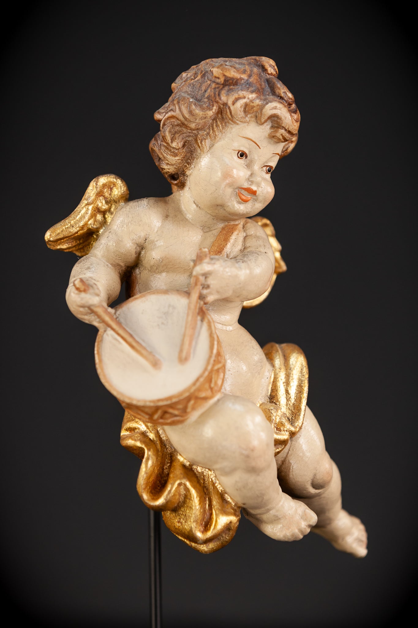 Wood Carving Angel Statue | Vintage 6.7" / 17 cm