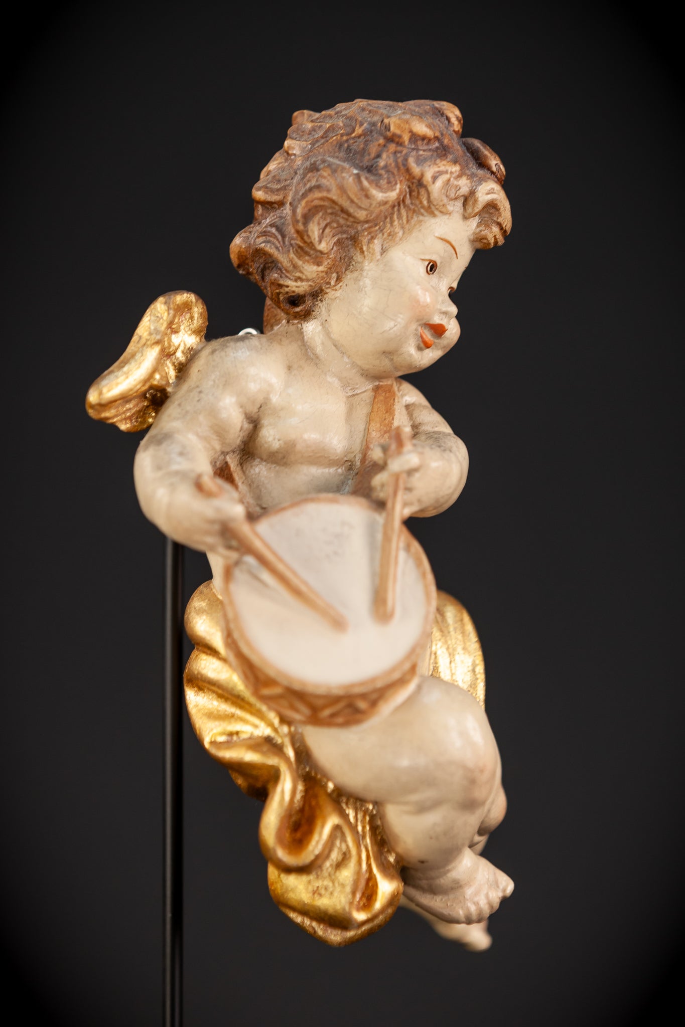 Wood Carving Angel Statue | Vintage 6.7" / 17 cm