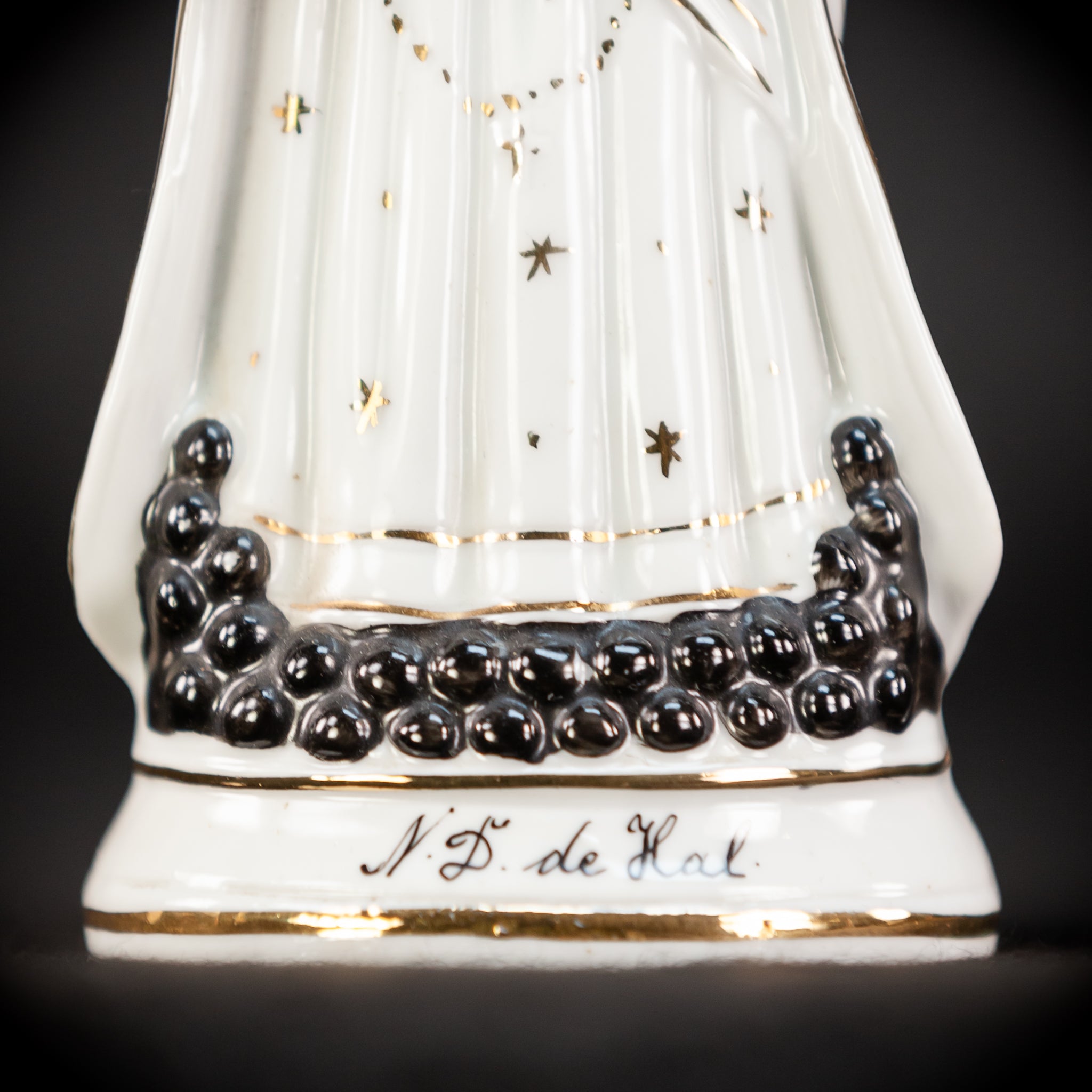 Black Madonna Porcelain Statue | Antique 6.7" / 17 cm