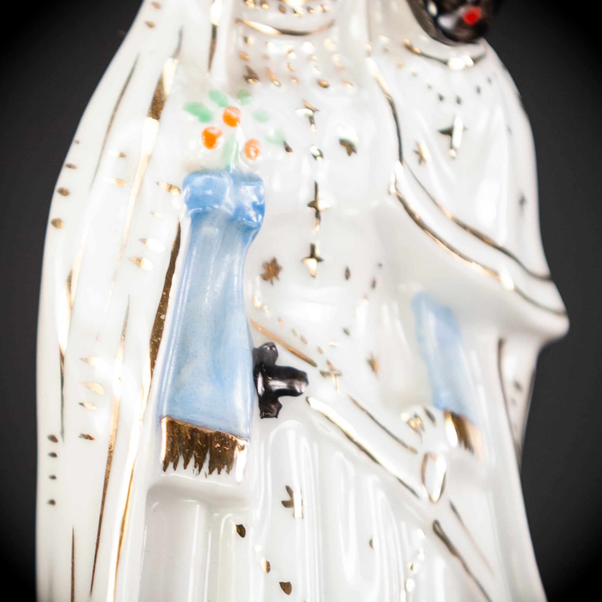 Black Madonna Porcelain Statue | Antique 6.7" / 17 cm