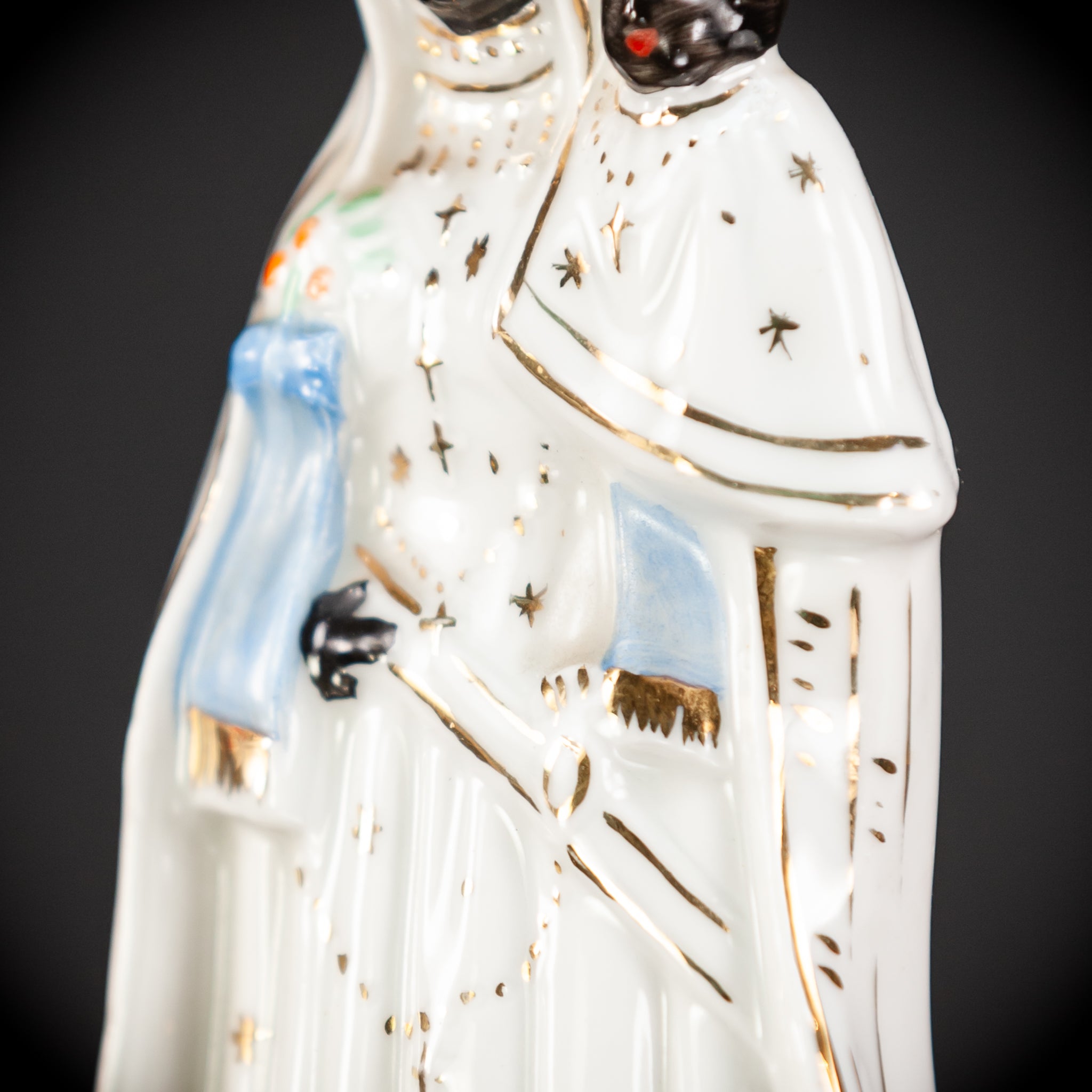 Black Madonna Porcelain Statue | Antique 6.7" / 17 cm