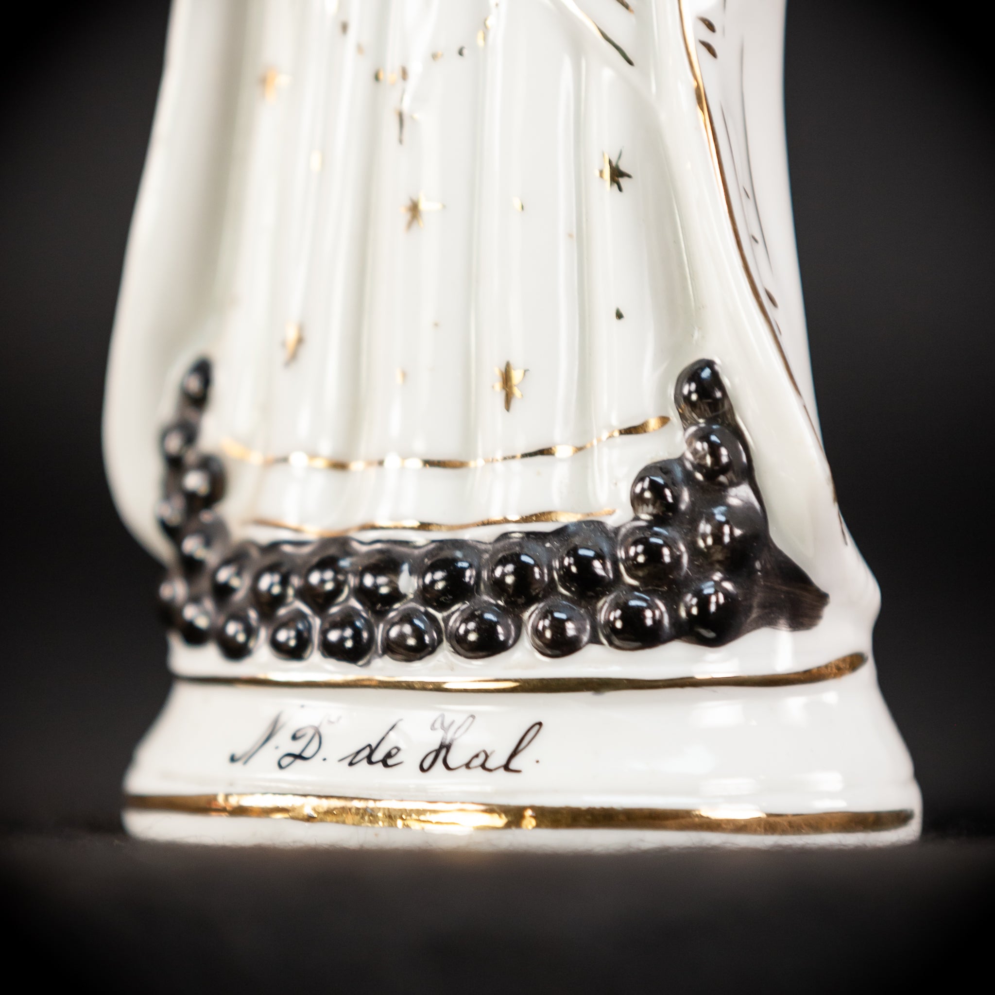Black Madonna Porcelain Statue | Antique 6.7" / 17 cm