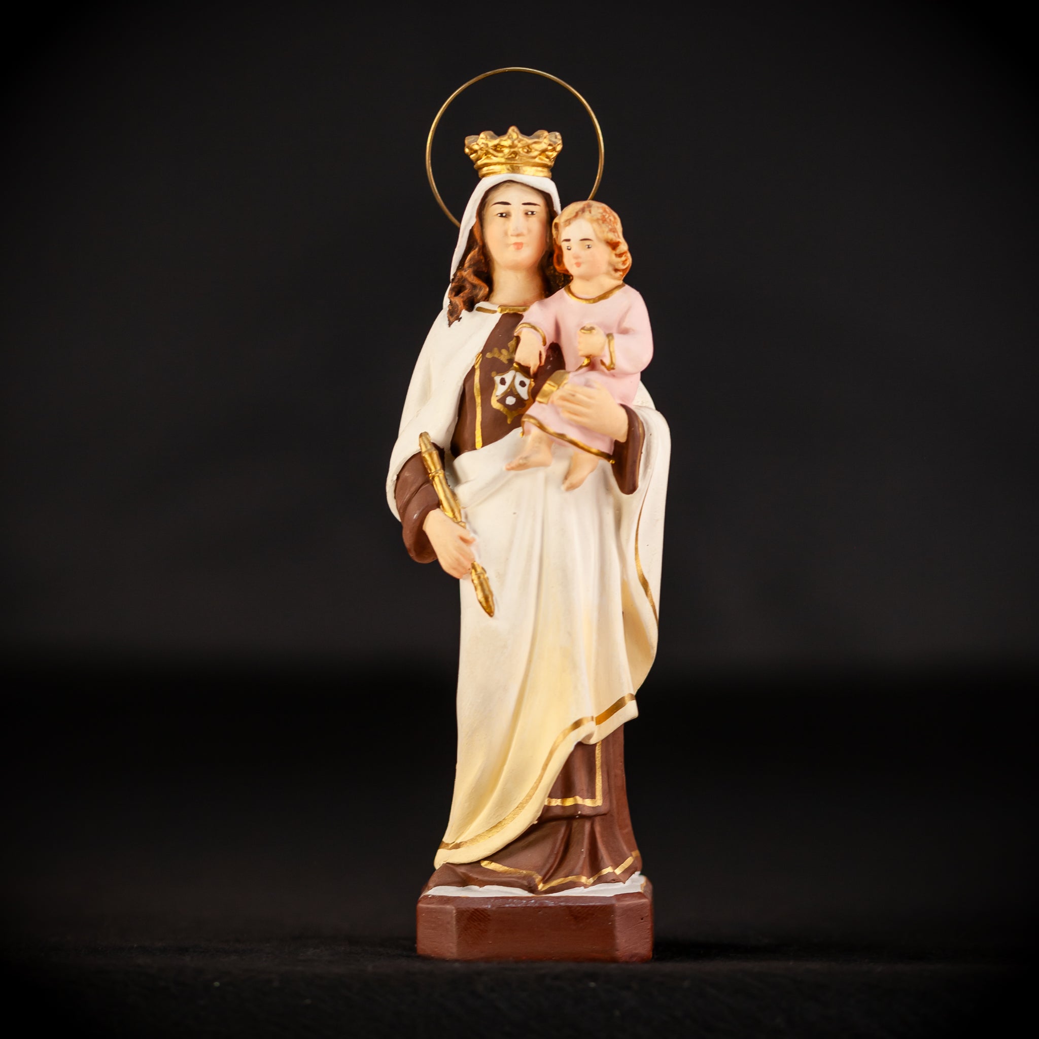 Virgin Mary w Child Jesus Plaster Statue | OLOT 8.1"