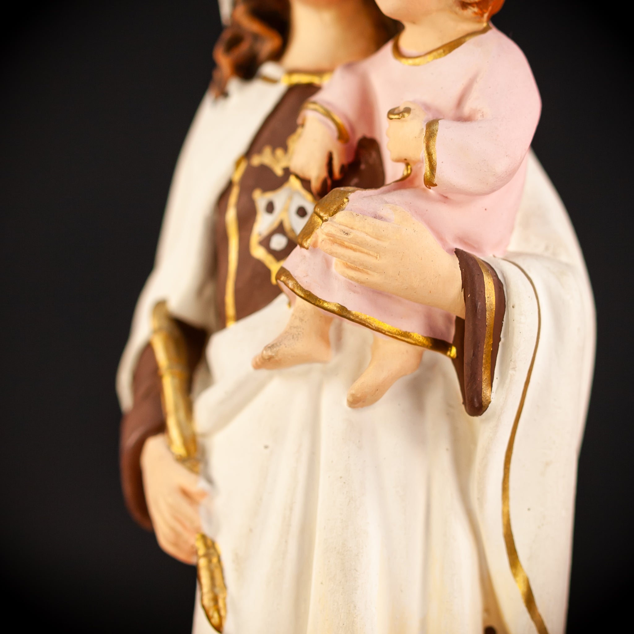 Virgin Mary w Child Jesus Plaster Statue | OLOT 8.1"