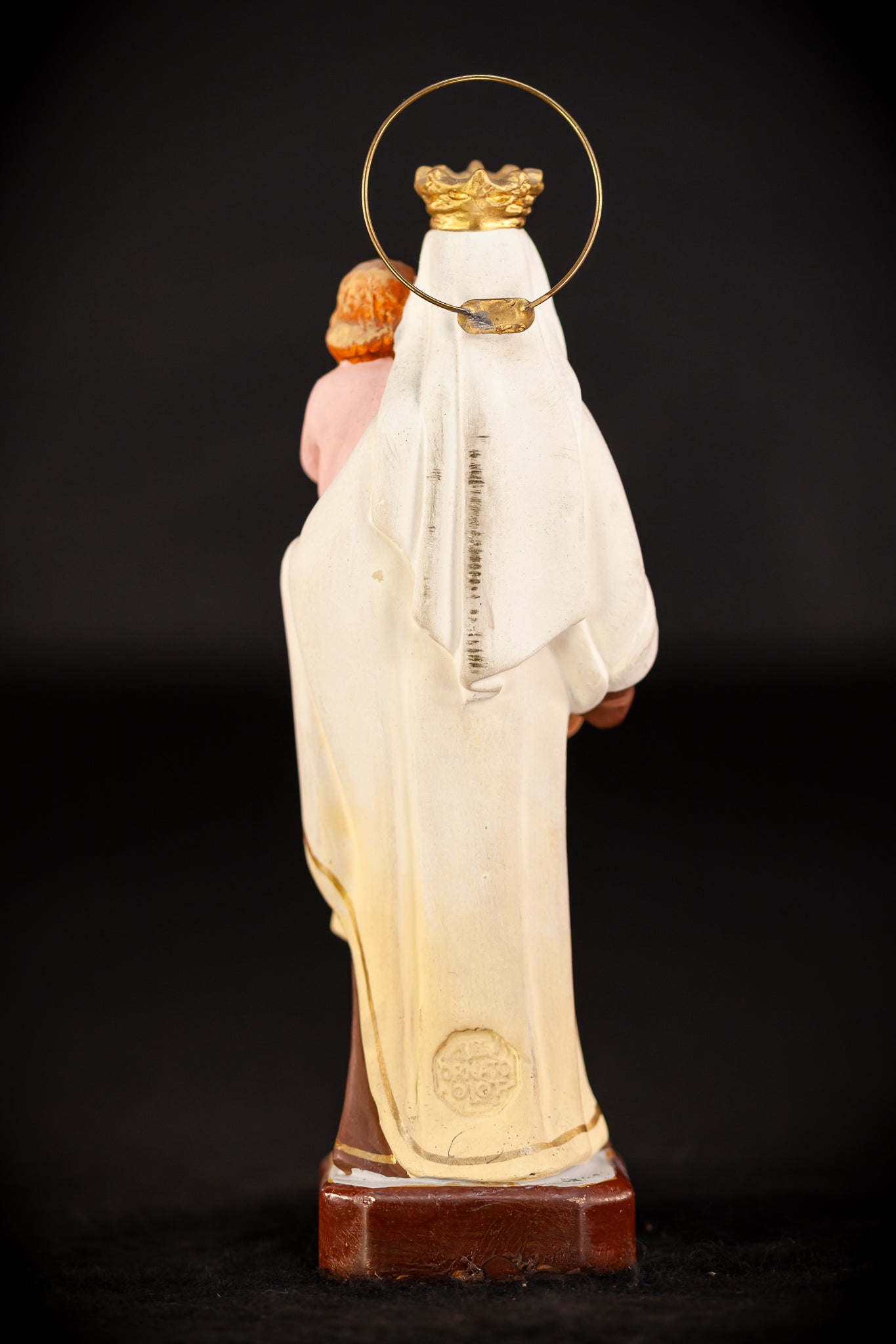 Virgin Mary w Child Jesus Plaster Statue | OLOT 8.1"