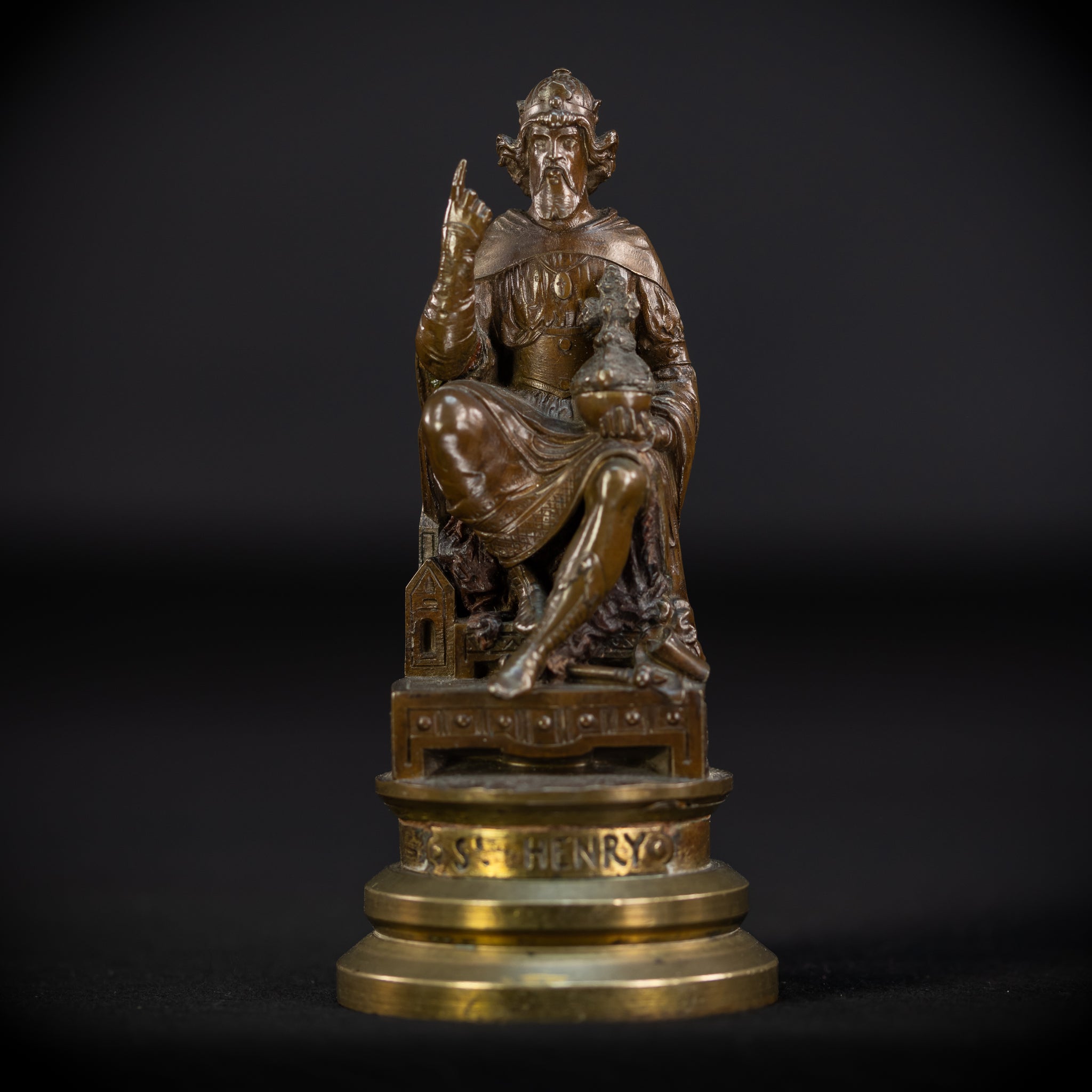 Saint Henry II Bronze Sculpture | 1700s Antique