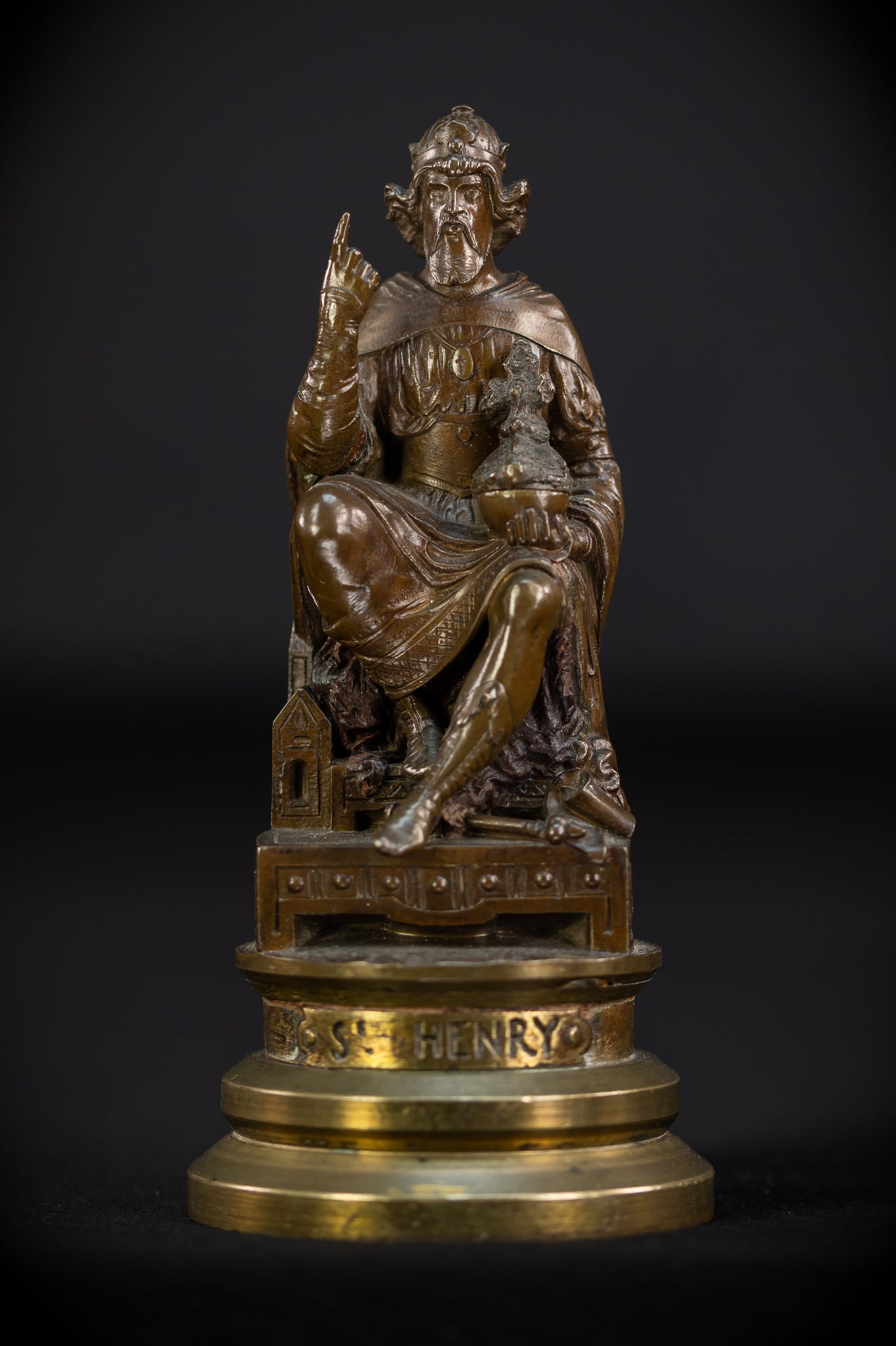 St Henry II Bronze Antique Sculpture