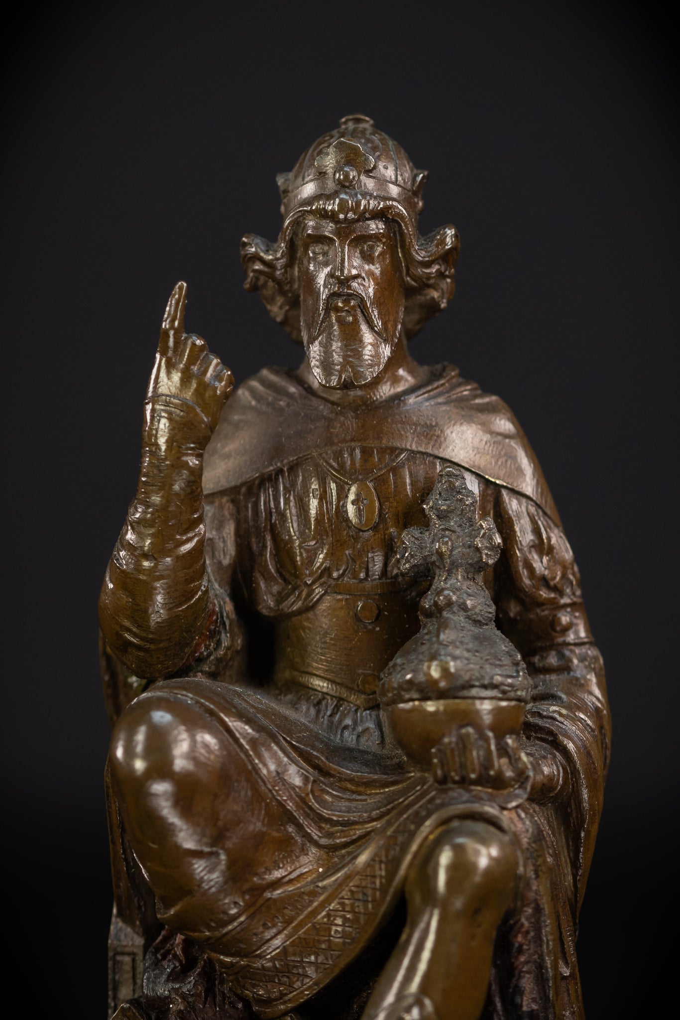 Saint Henry II Bronze Sculpture | 1700s Antique