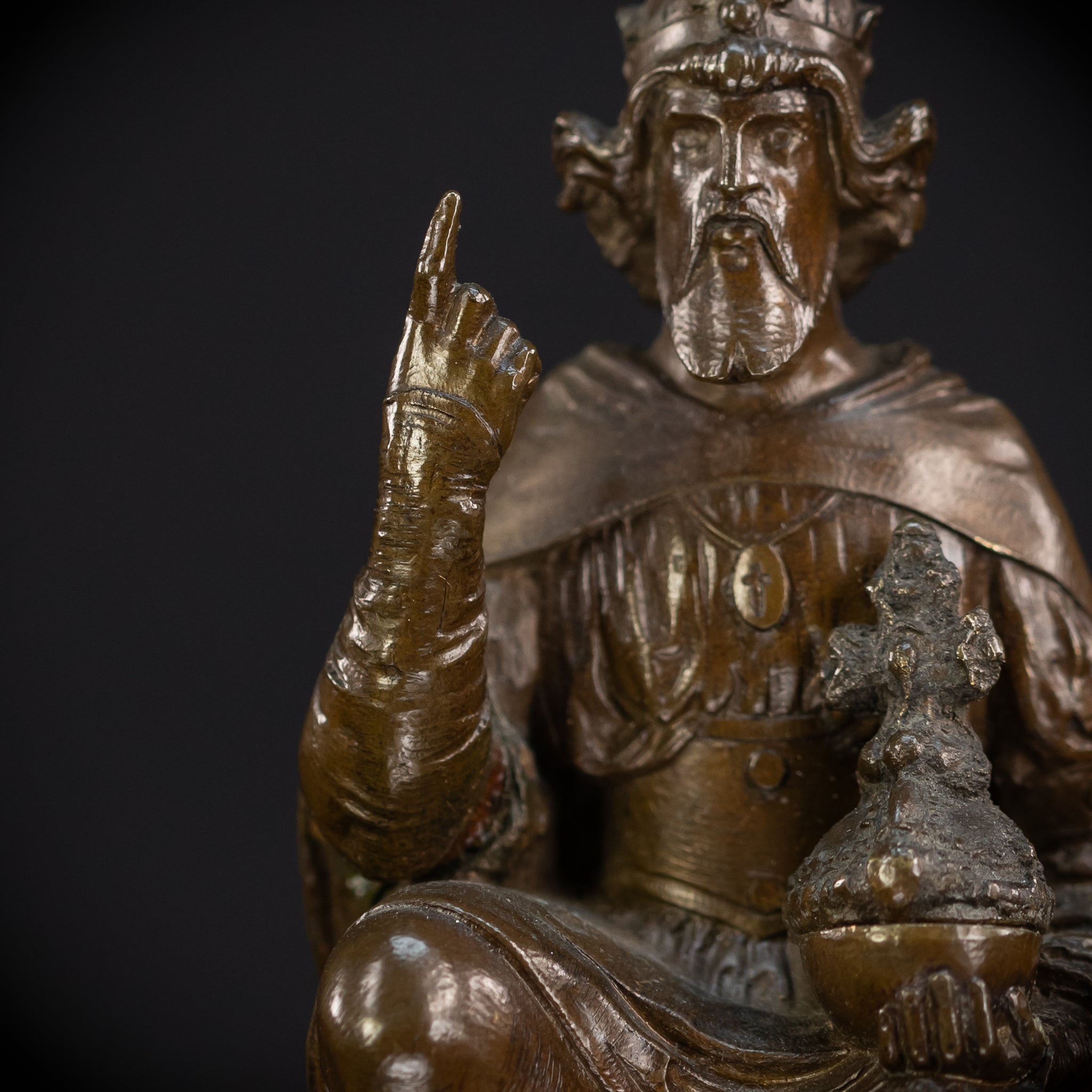 Saint Henry II Bronze Sculpture | 1700s Antique