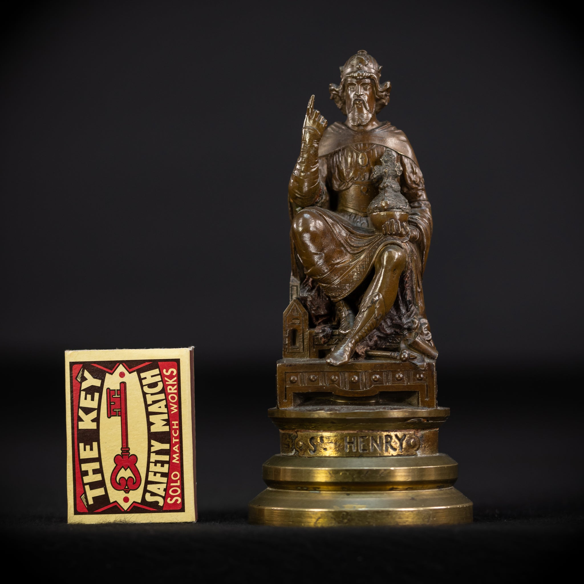 Saint Henry II Bronze Sculpture | 1700s Antique