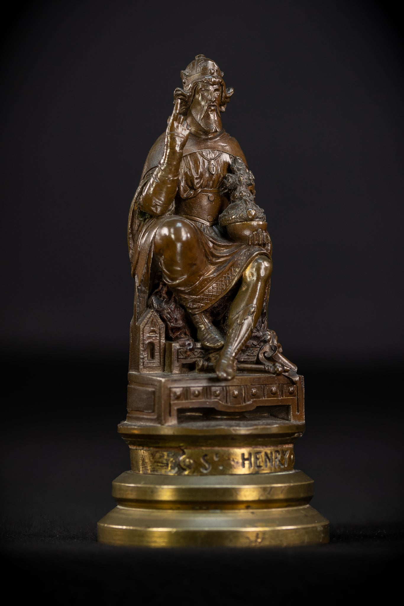 Saint Henry II Bronze Sculpture | 1700s Antique
