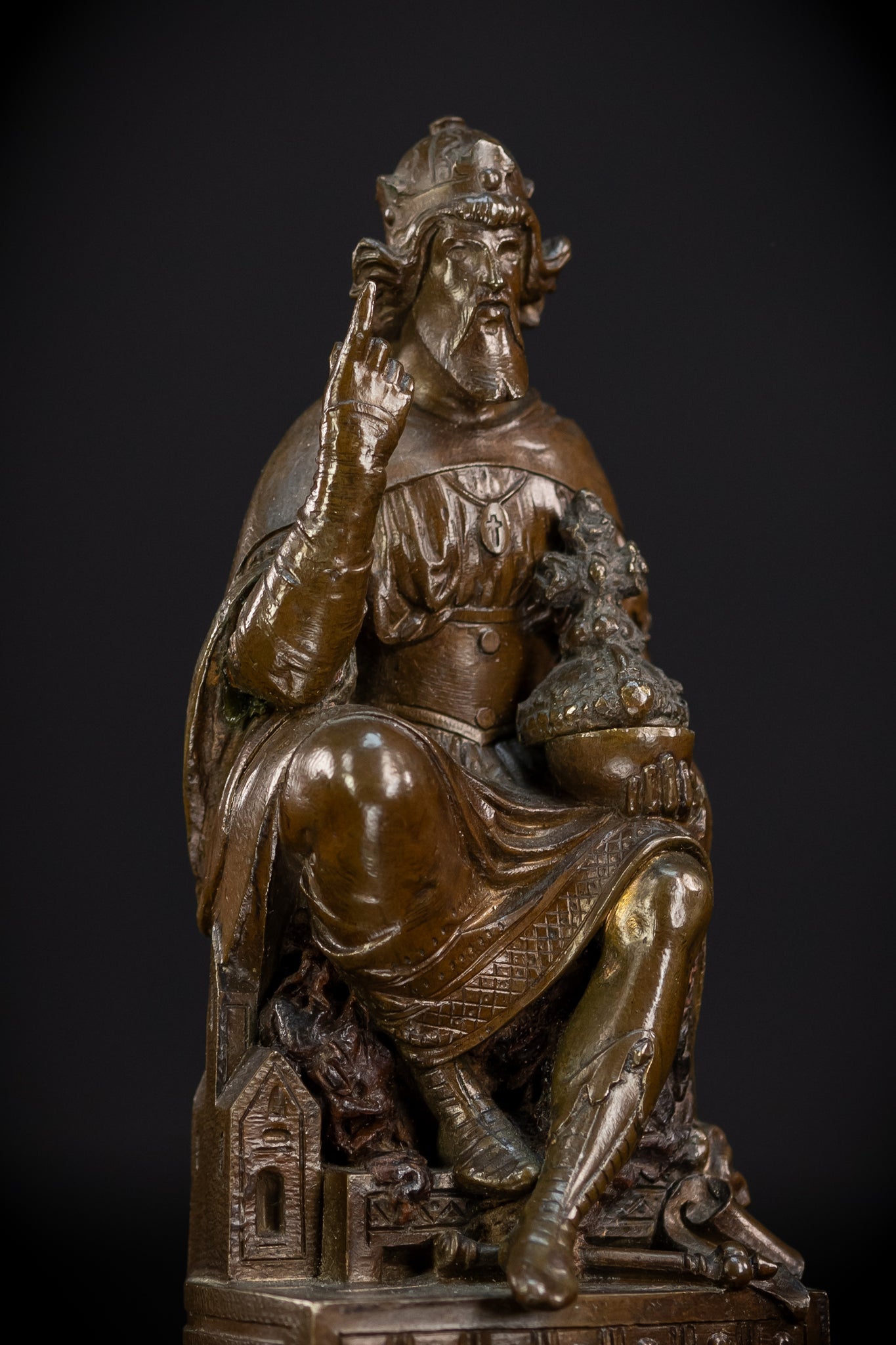 Saint Henry II Bronze Sculpture | 1700s Antique