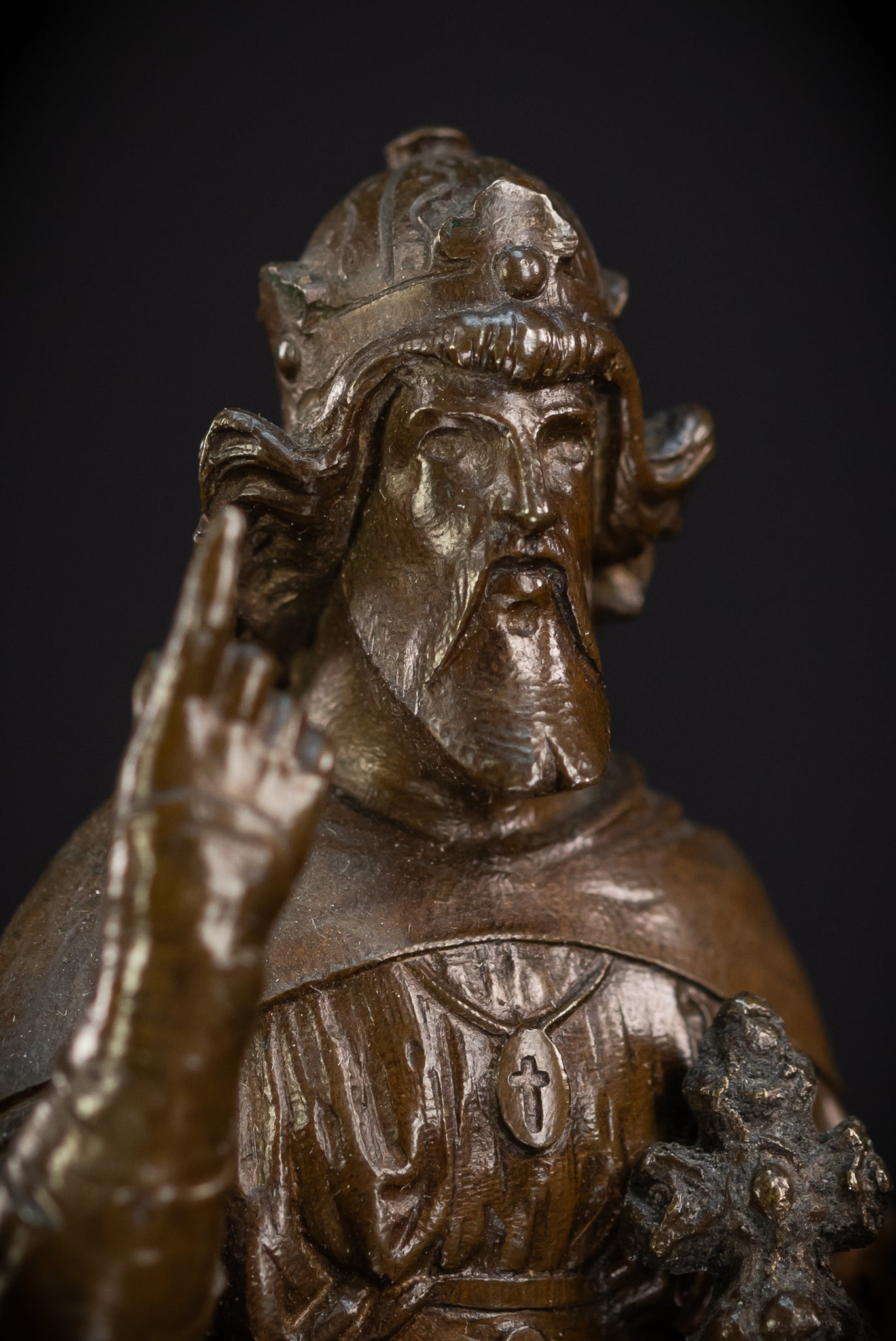 Saint Henry II Bronze Sculpture | 1700s Antique
